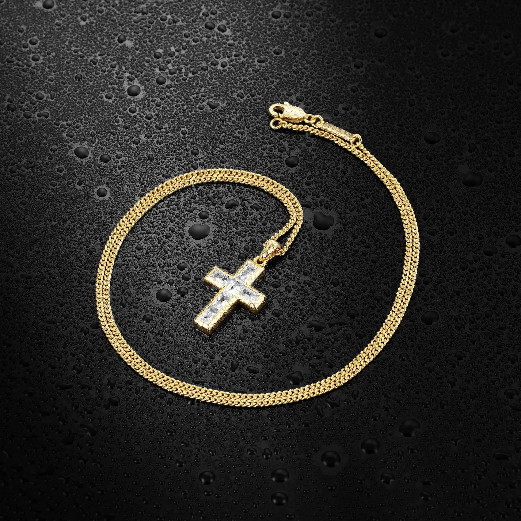 Gemstone Cross Pendant - Diamond - Image 8