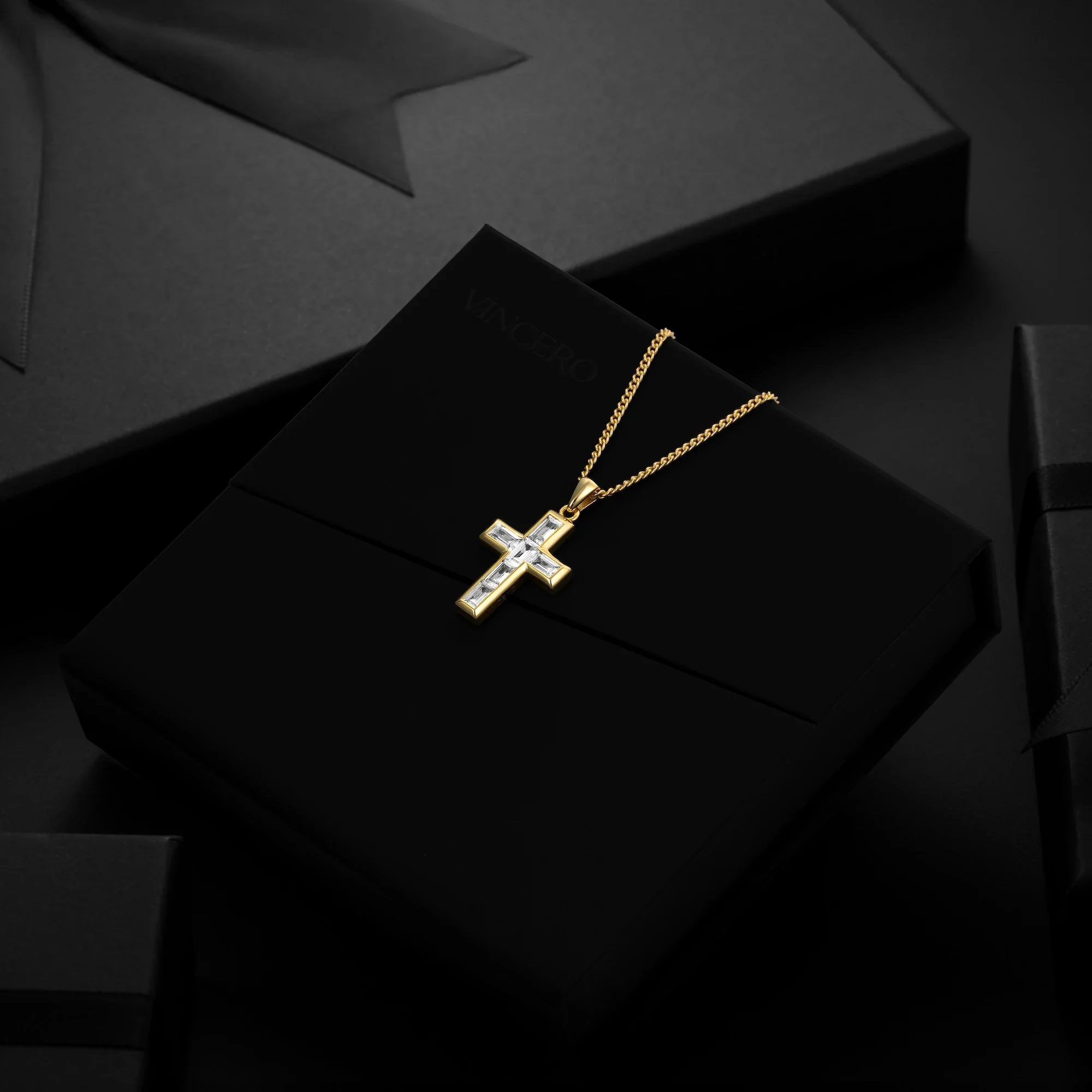 Gemstone Cross Pendant - Diamond - Image 9