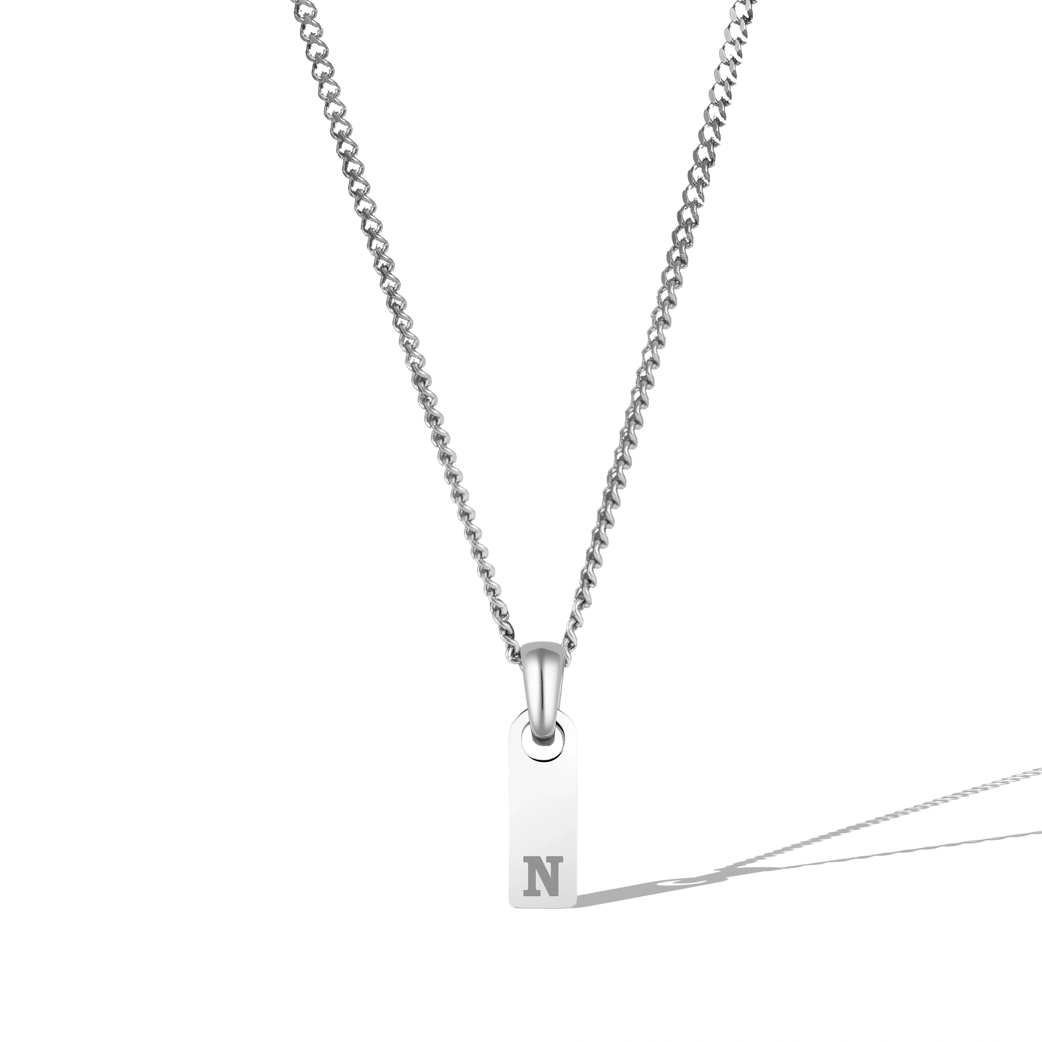 Initial Tag Necklace - Silver - Image 21