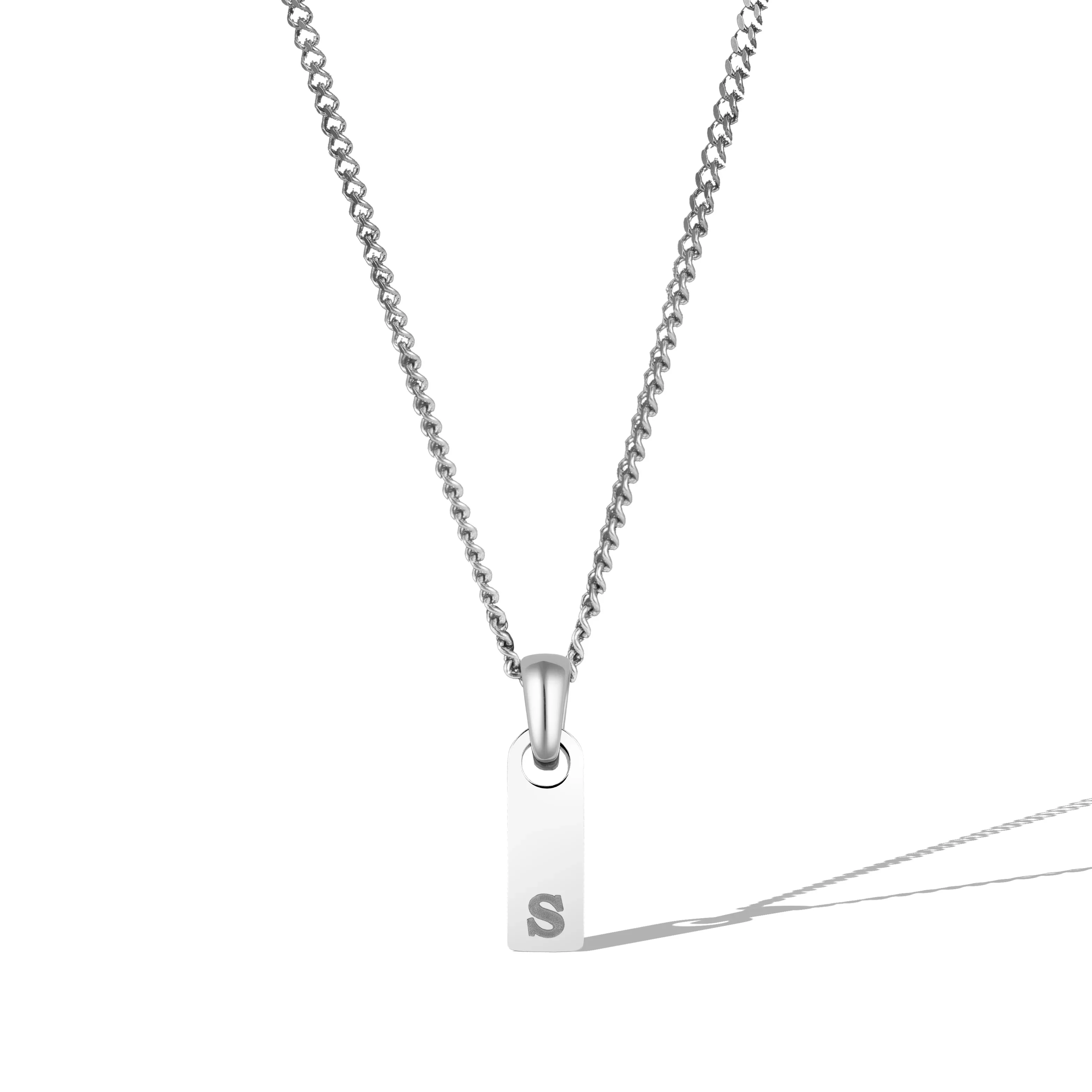 Initial Tag Necklace - Silver - Image 26