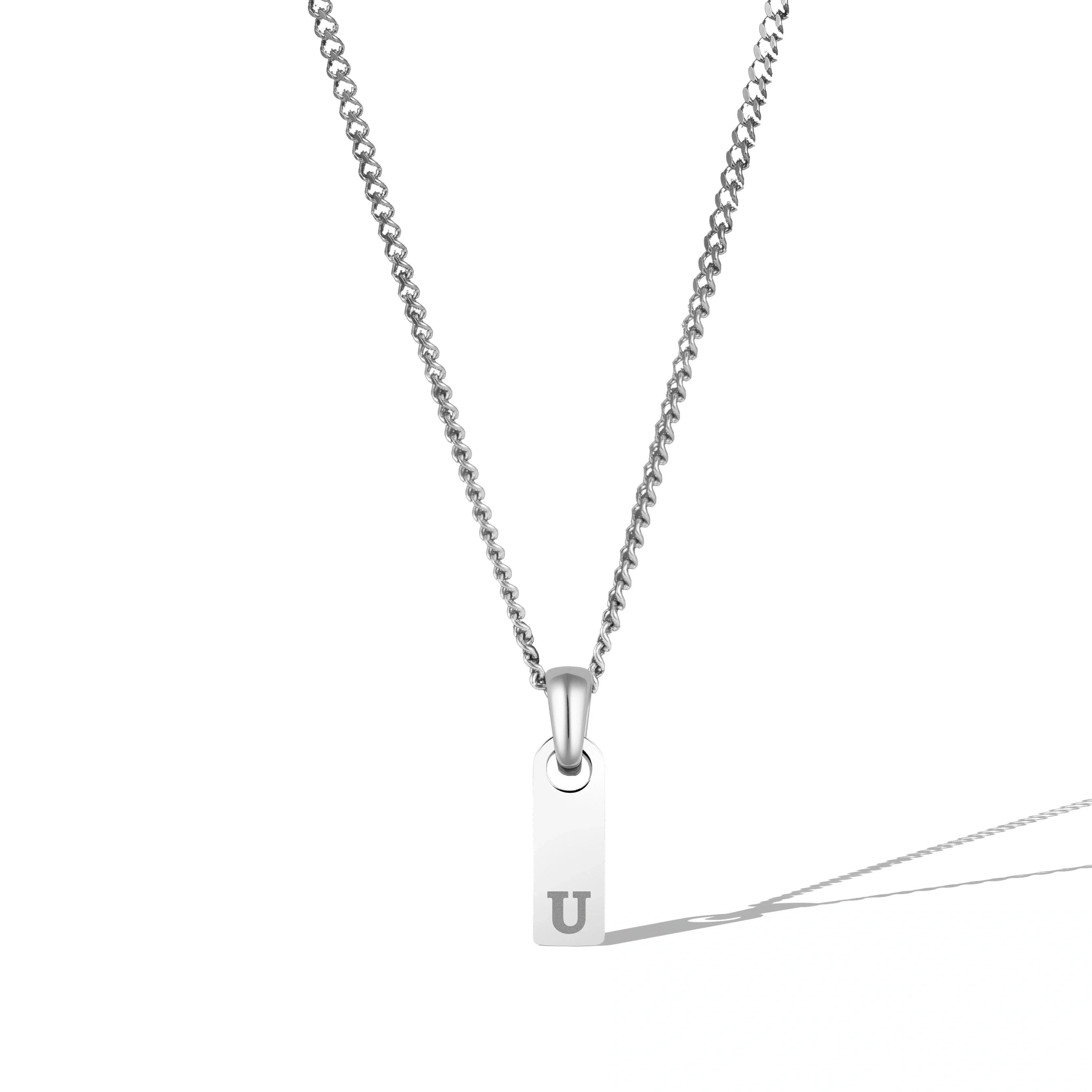 Initial Tag Necklace - Silver - Image 28