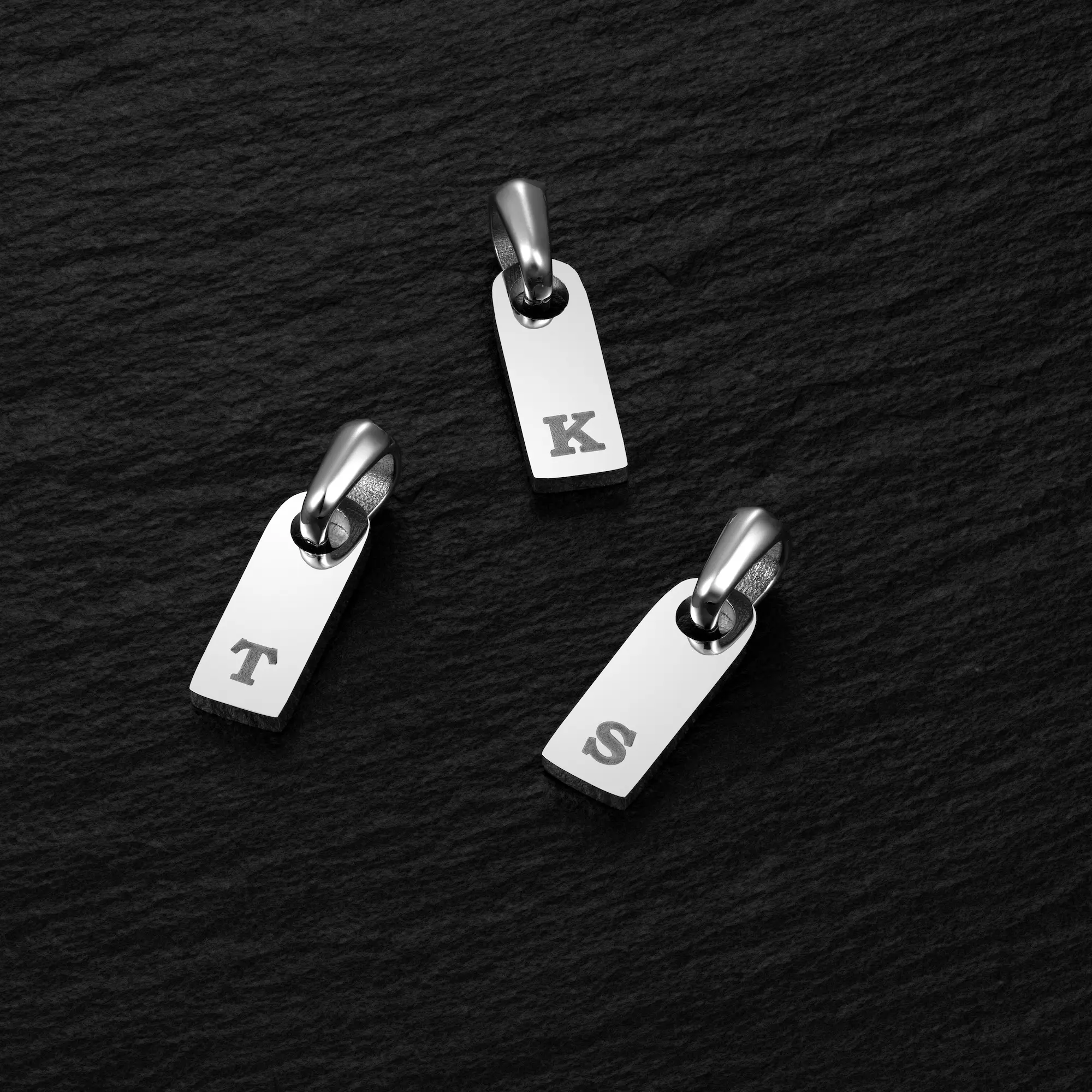 Initial Tag Necklace - Silver - Image 3