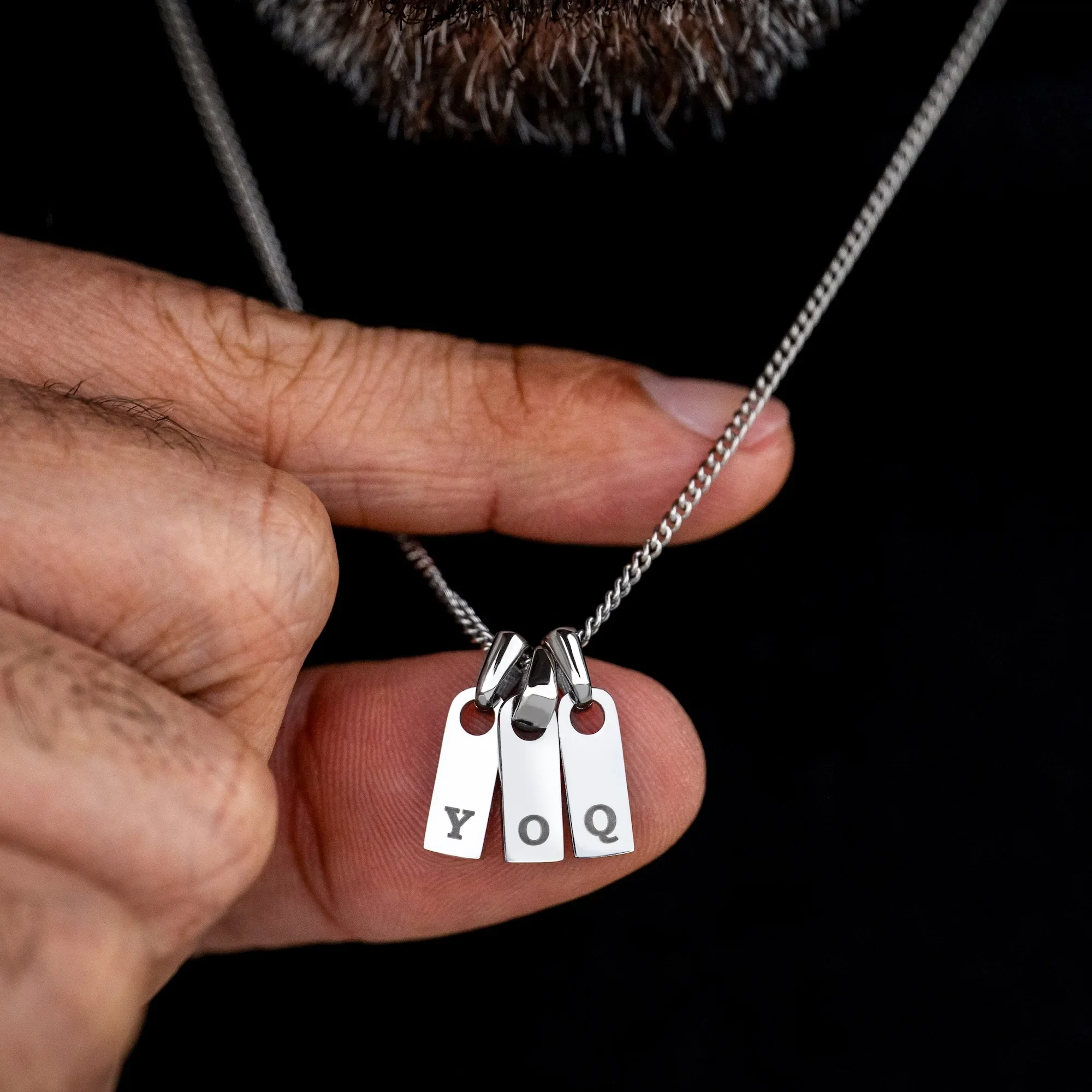 Initial Tag Necklace - Silver - Image 7