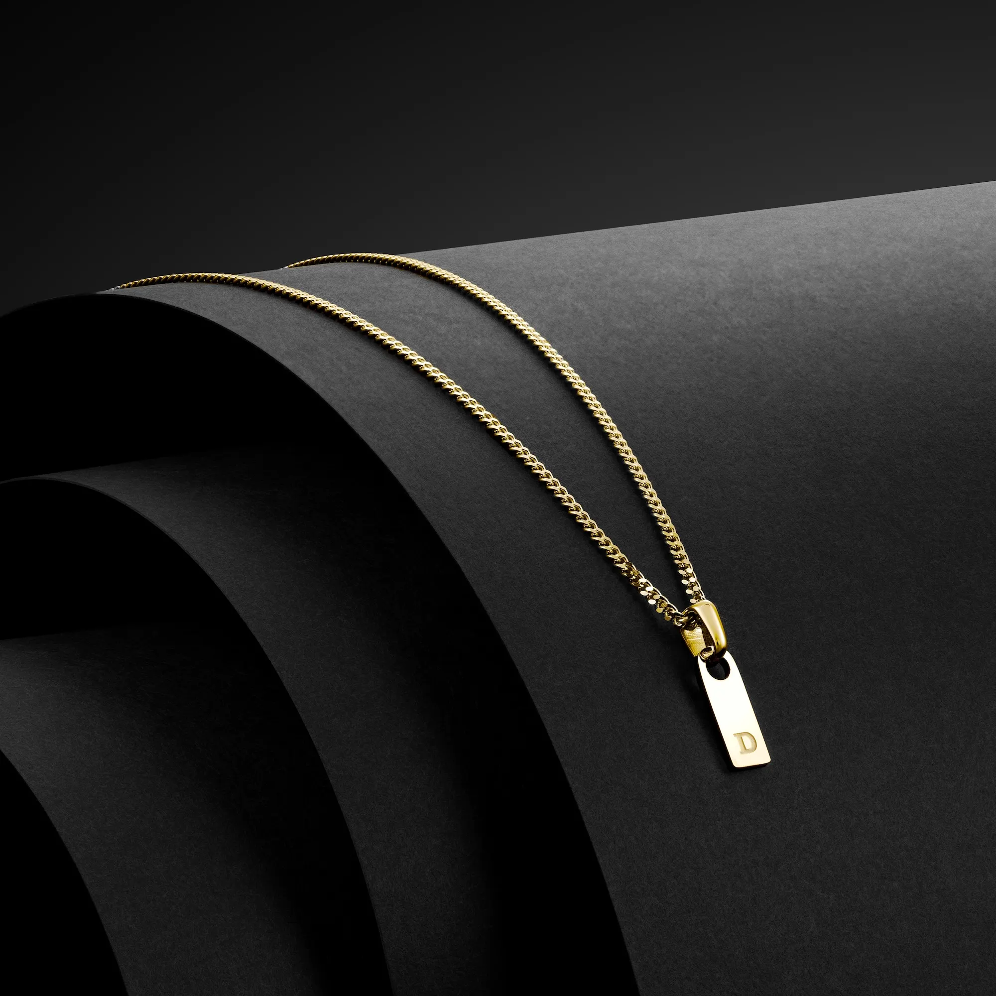 Initial Tag Pendant - 14K Gold - Image 3