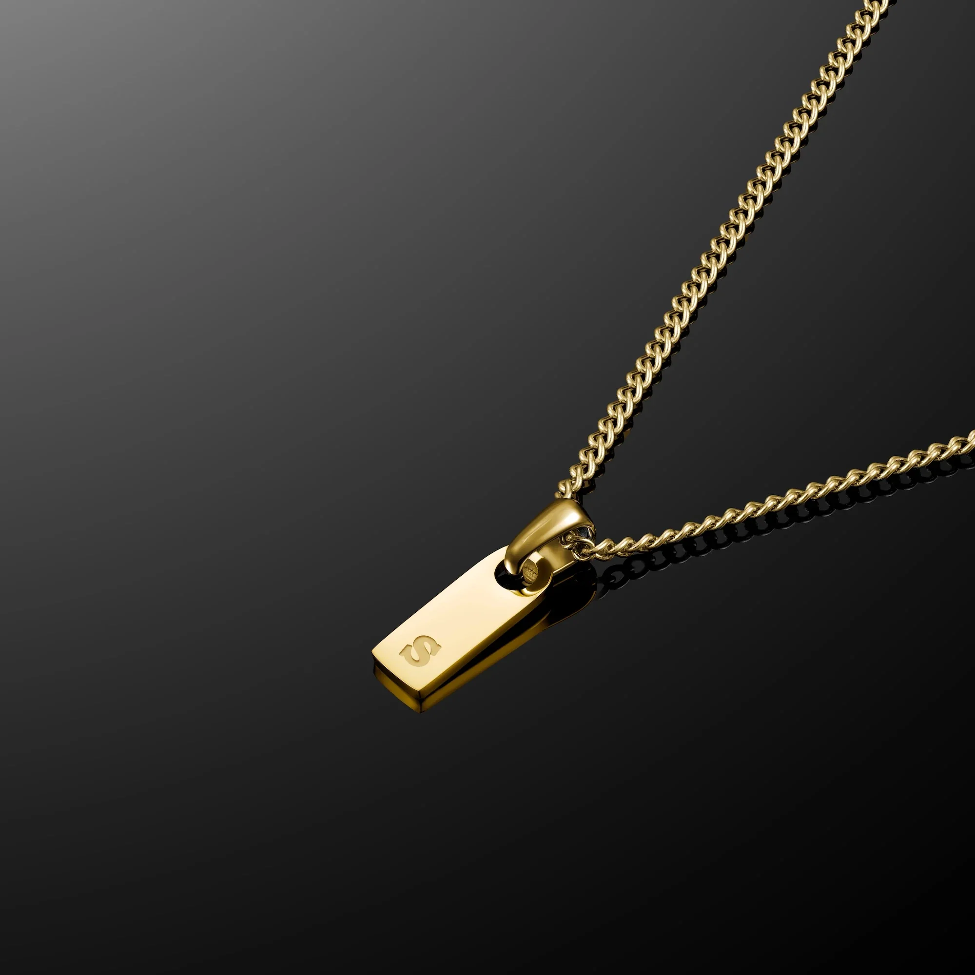 Initial Tag Pendant - 14K Gold - Image 4