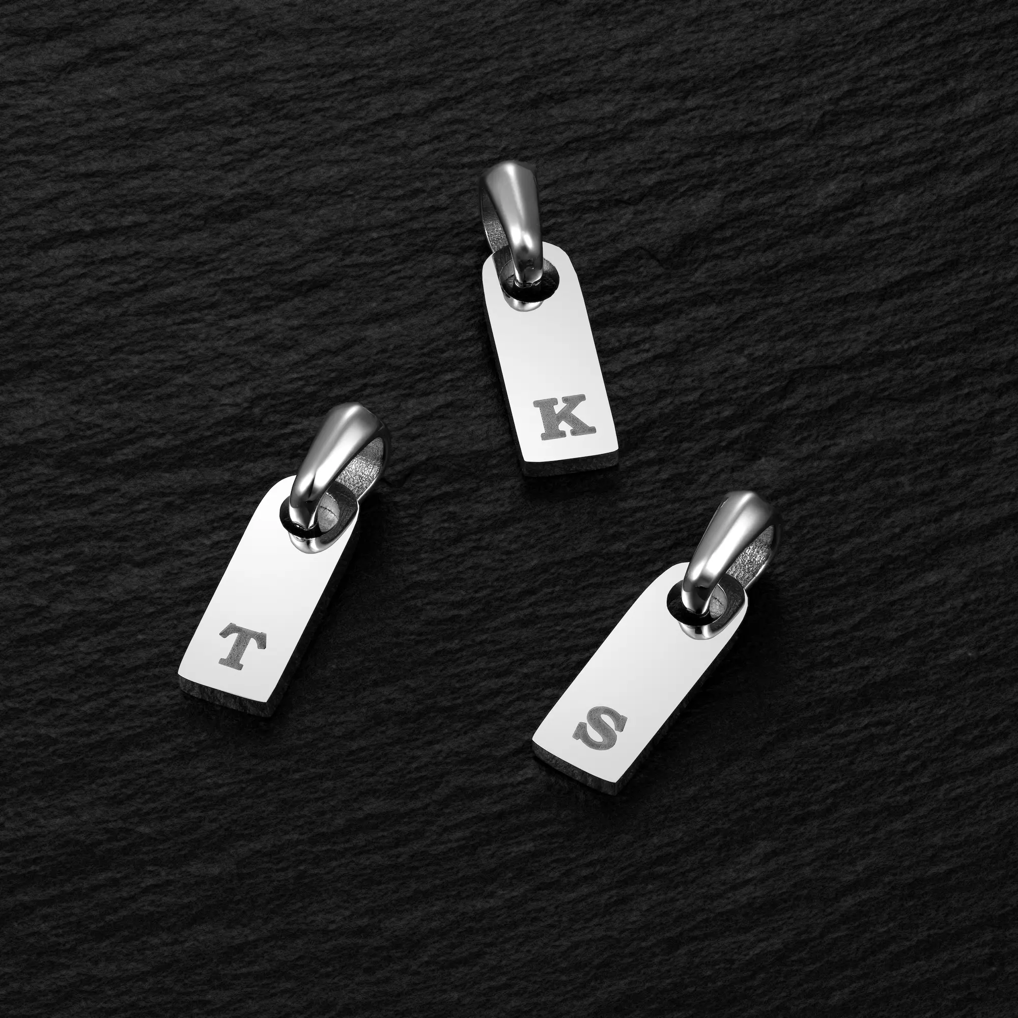 Initial Tag Pendant - Silver - Image 2