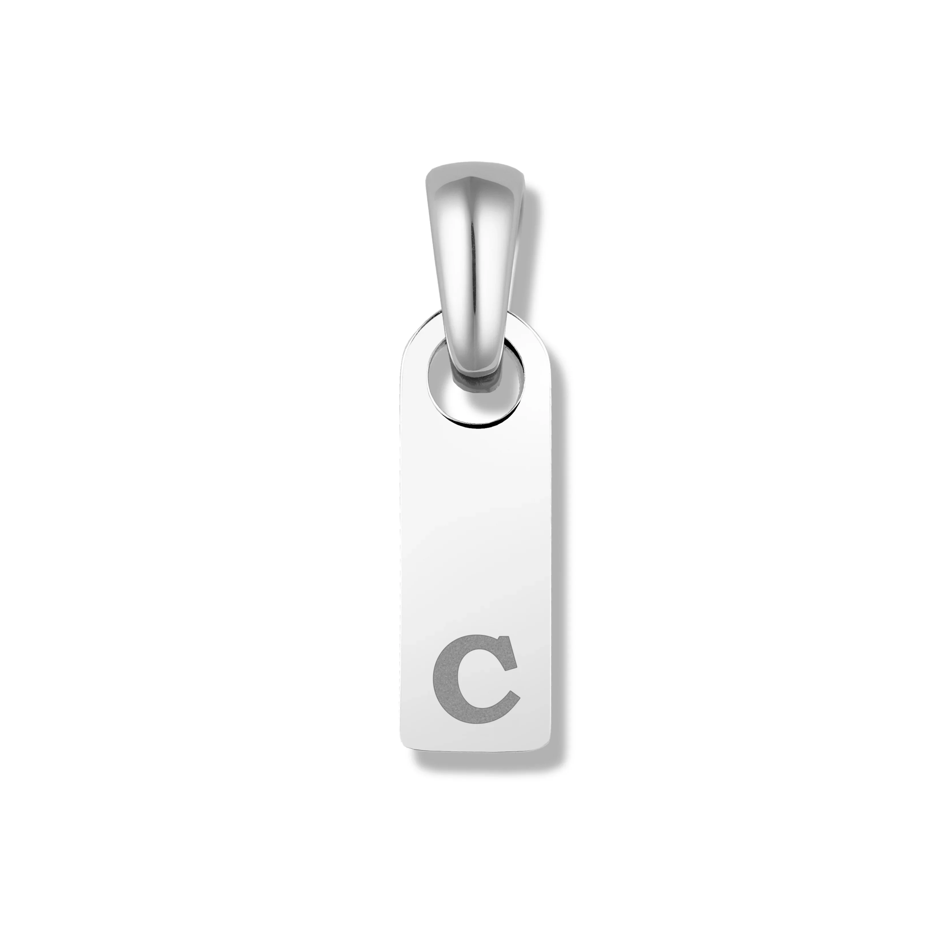 Initial Tag Pendant - Silver - Image 7