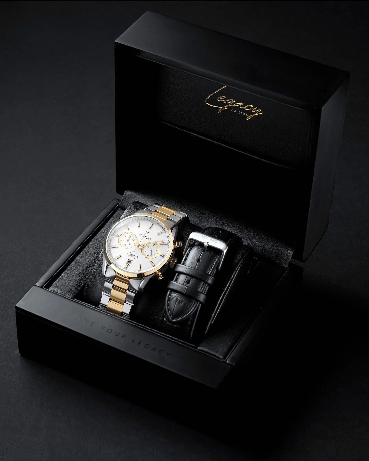 Legacy Chronograph -  White + Gold - Image 7