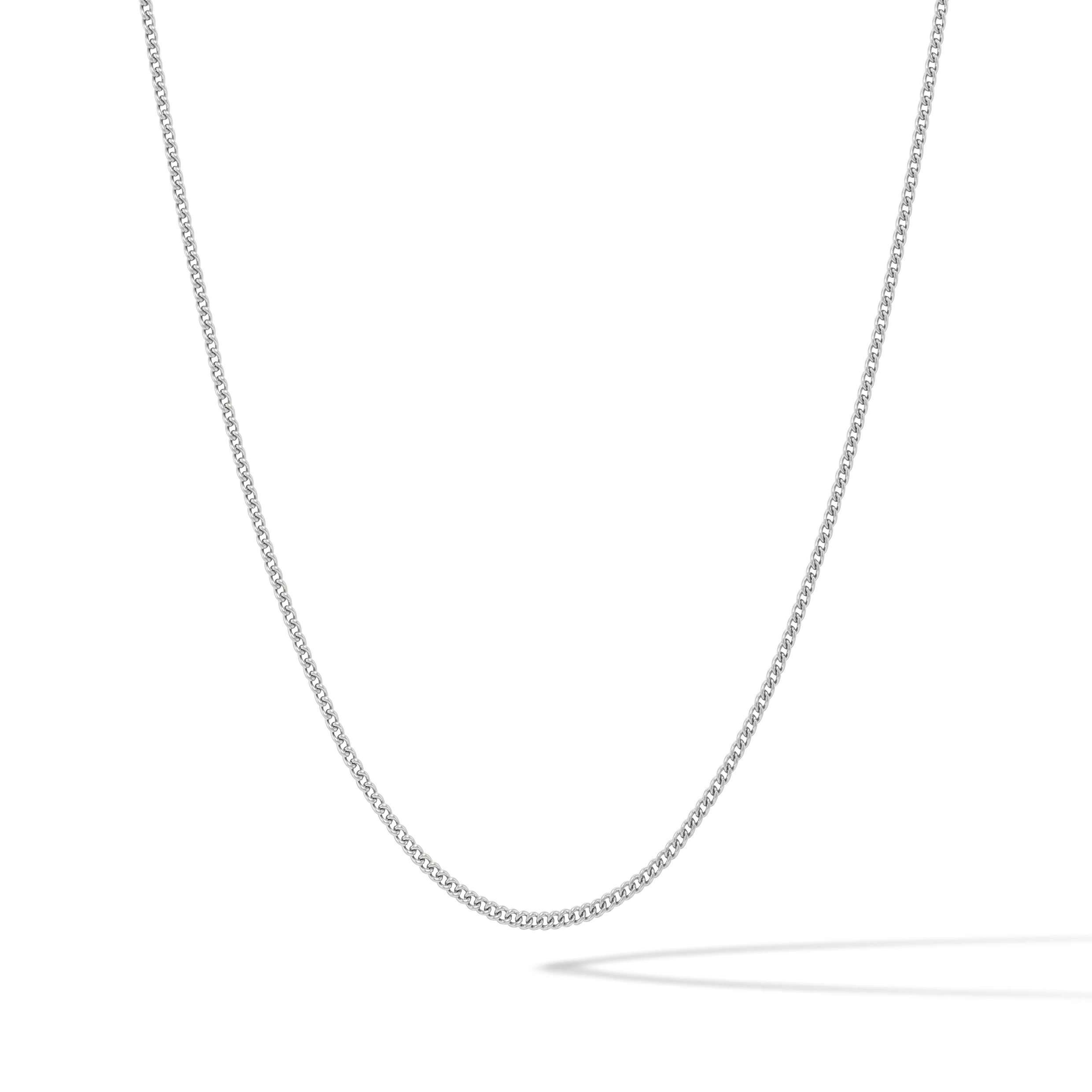 Micro Cuban Chain Necklace, 1.7MM - Sterling Silver