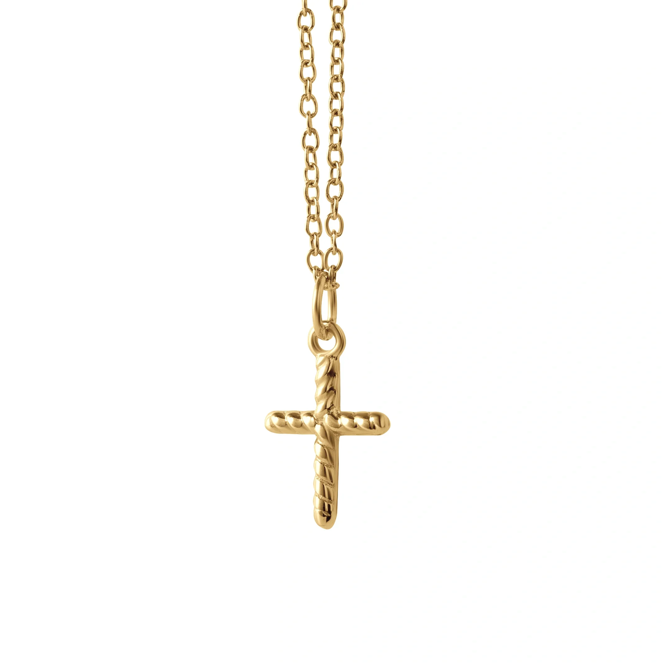 Pavé Cross Necklace - Gold - Image 7