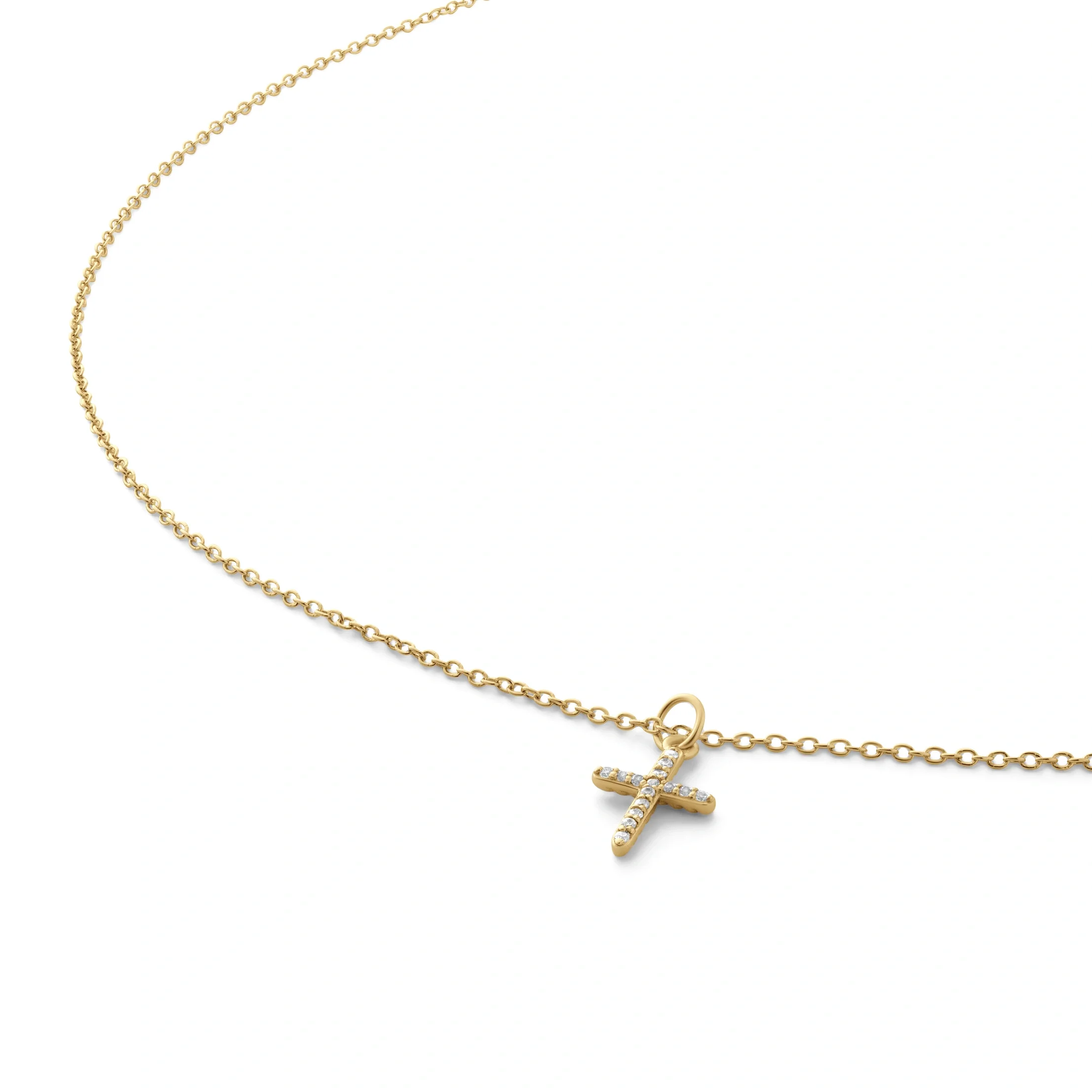 Pavé Cross Necklace - Gold - Image 8