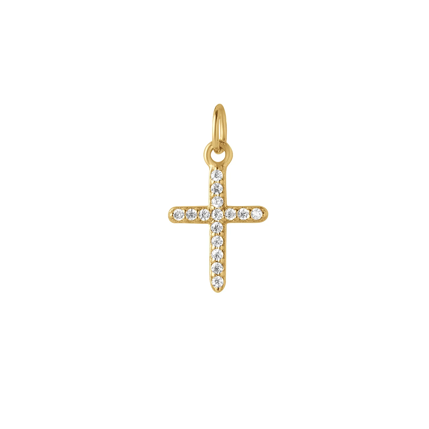 Pavé Cross Necklace - Gold - Image 9