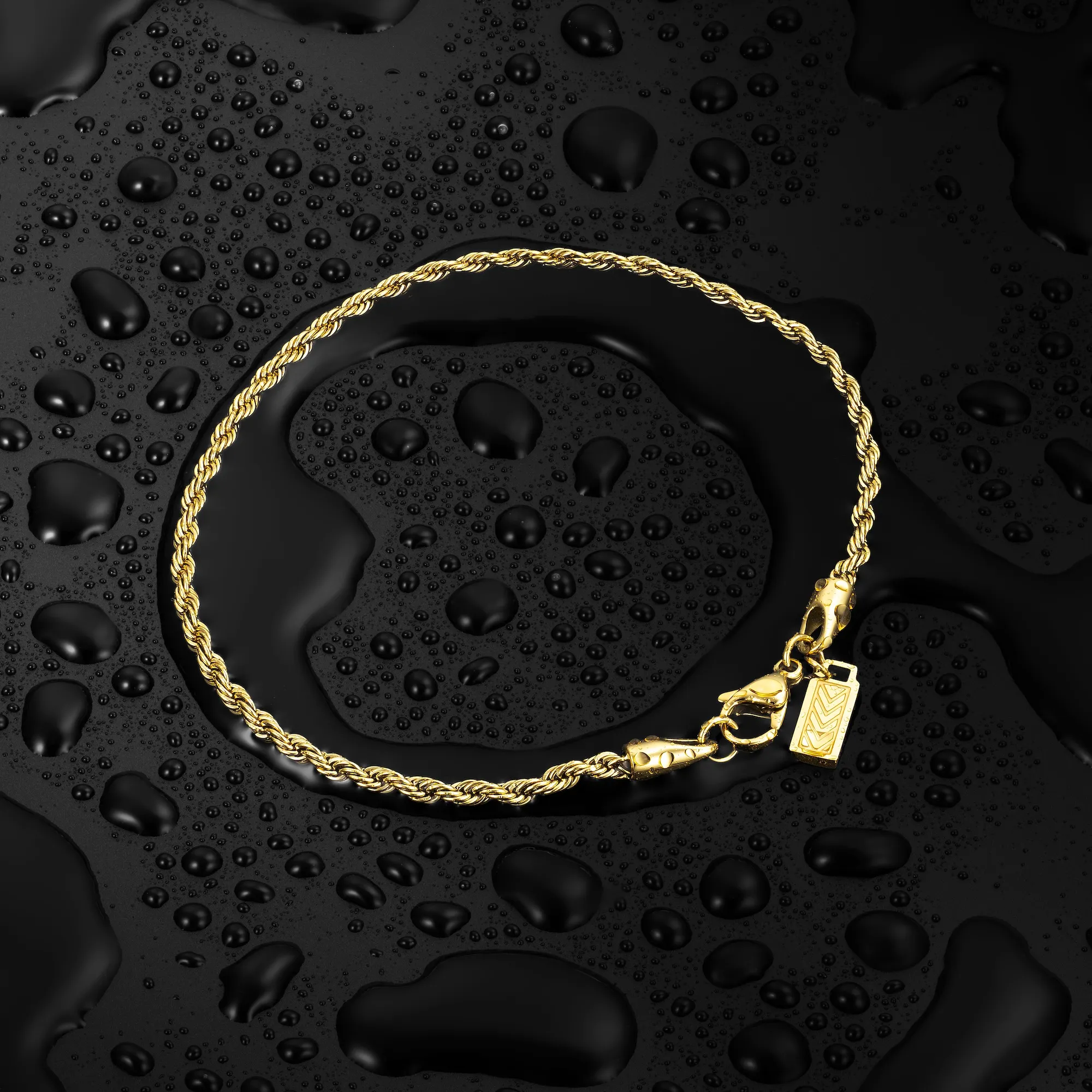 Rope Chain Bracelet, 2.5MM - 14K Gold - Image 3