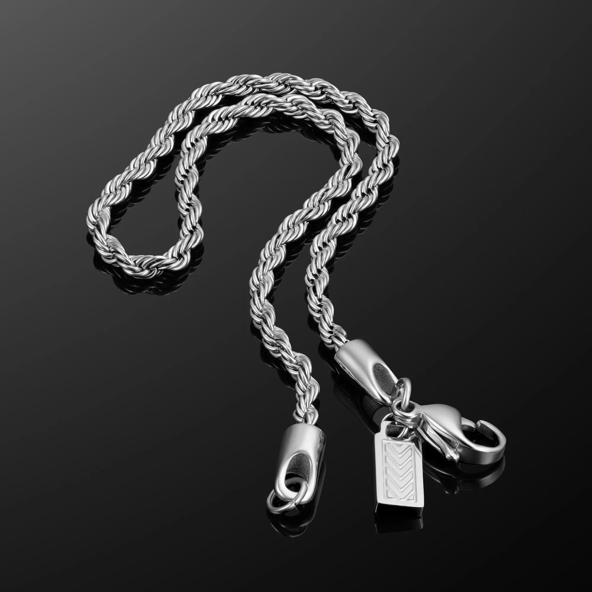 Rope Chain Bracelet, 2.5MM - Silver - Image 10