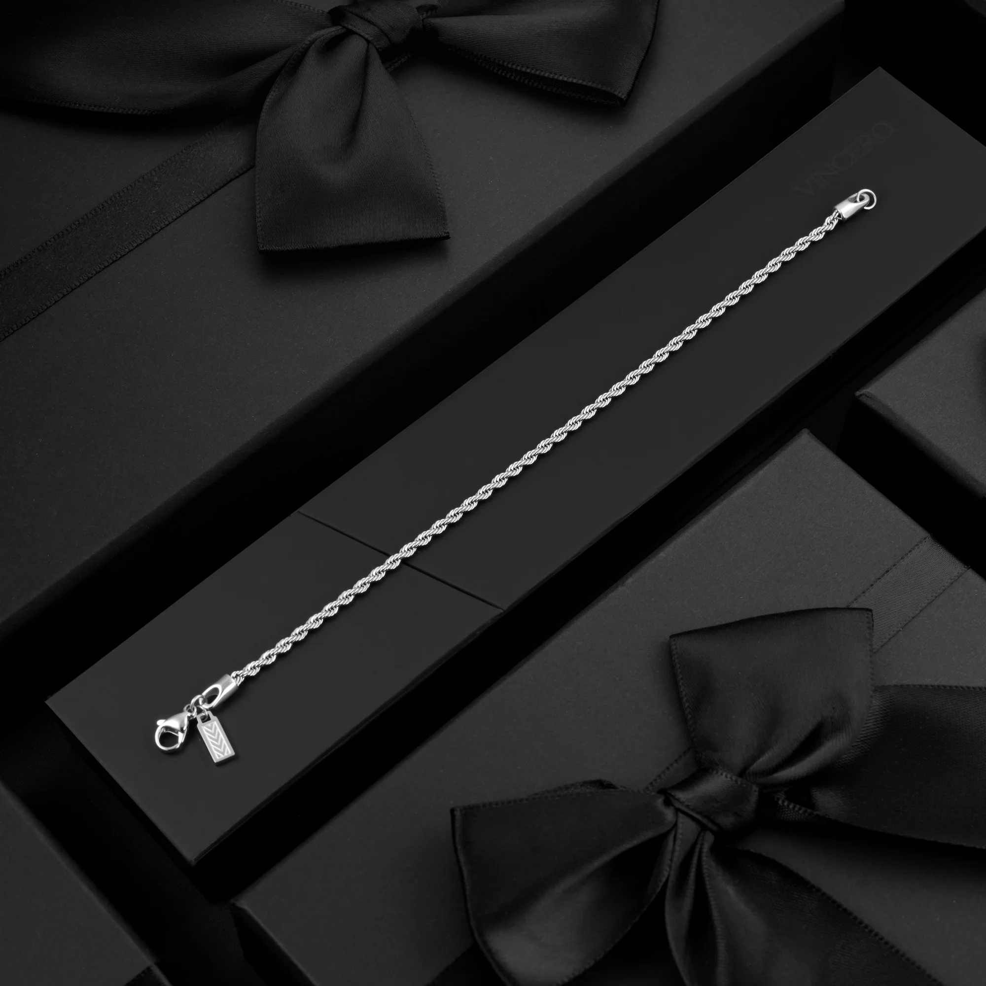 Rope Chain Bracelet, 2.5MM - Silver - Image 2