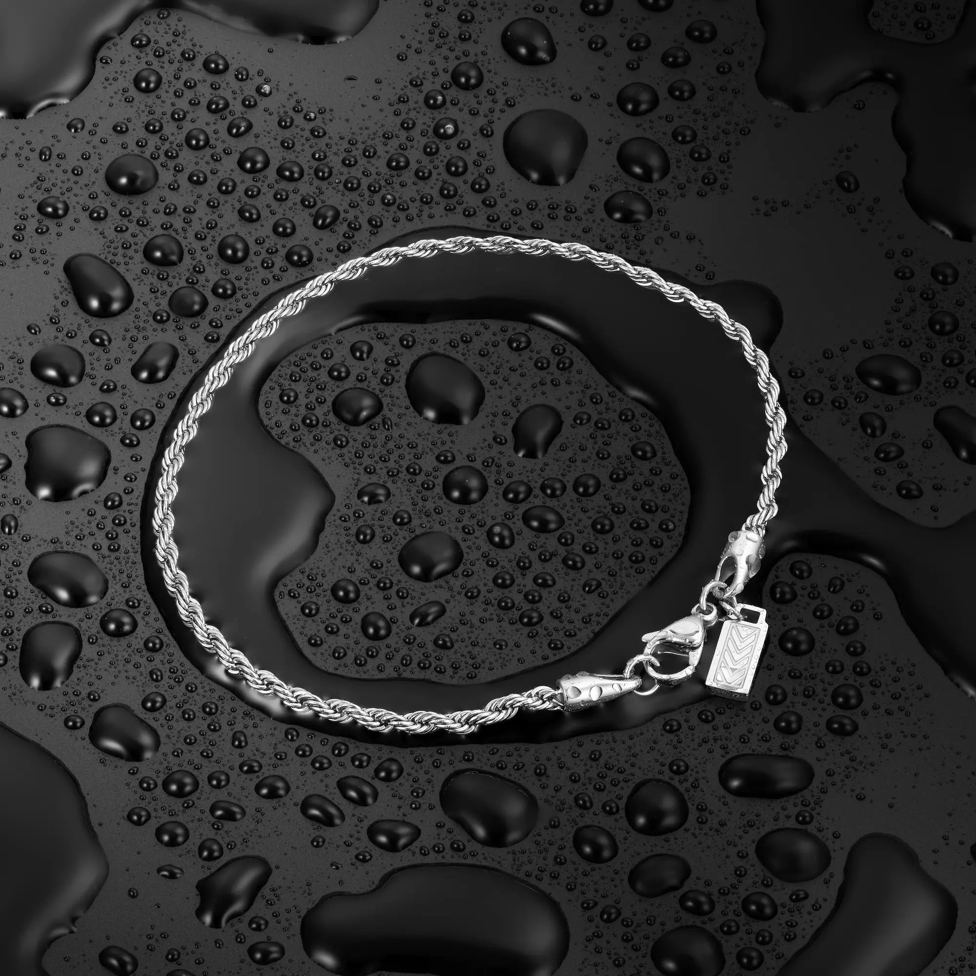 Rope Chain Bracelet, 2.5MM - Silver - Image 3