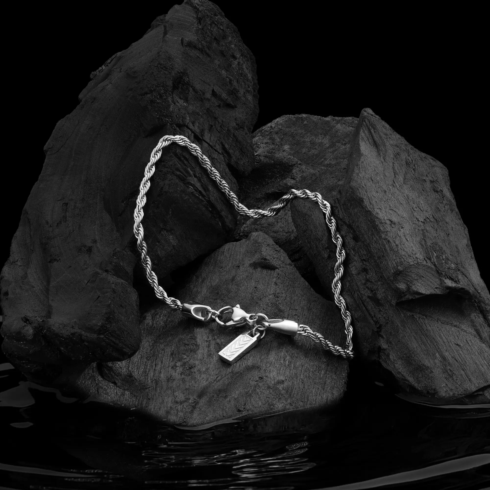 Rope Chain Bracelet, 2.5MM - Silver - Image 9