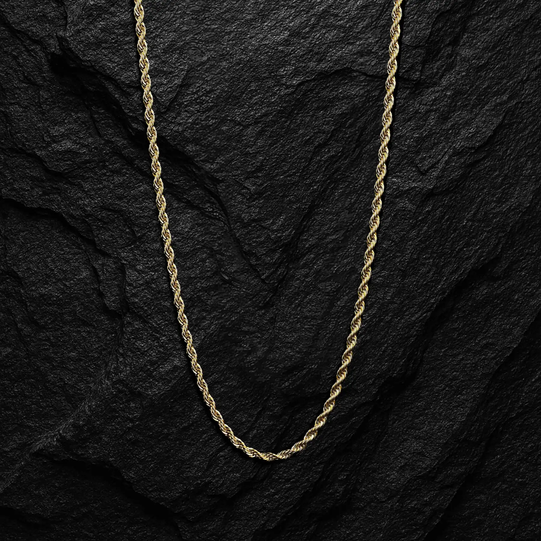 Rope Chain Necklace, 2.5MM - 14K Gold - Image 10