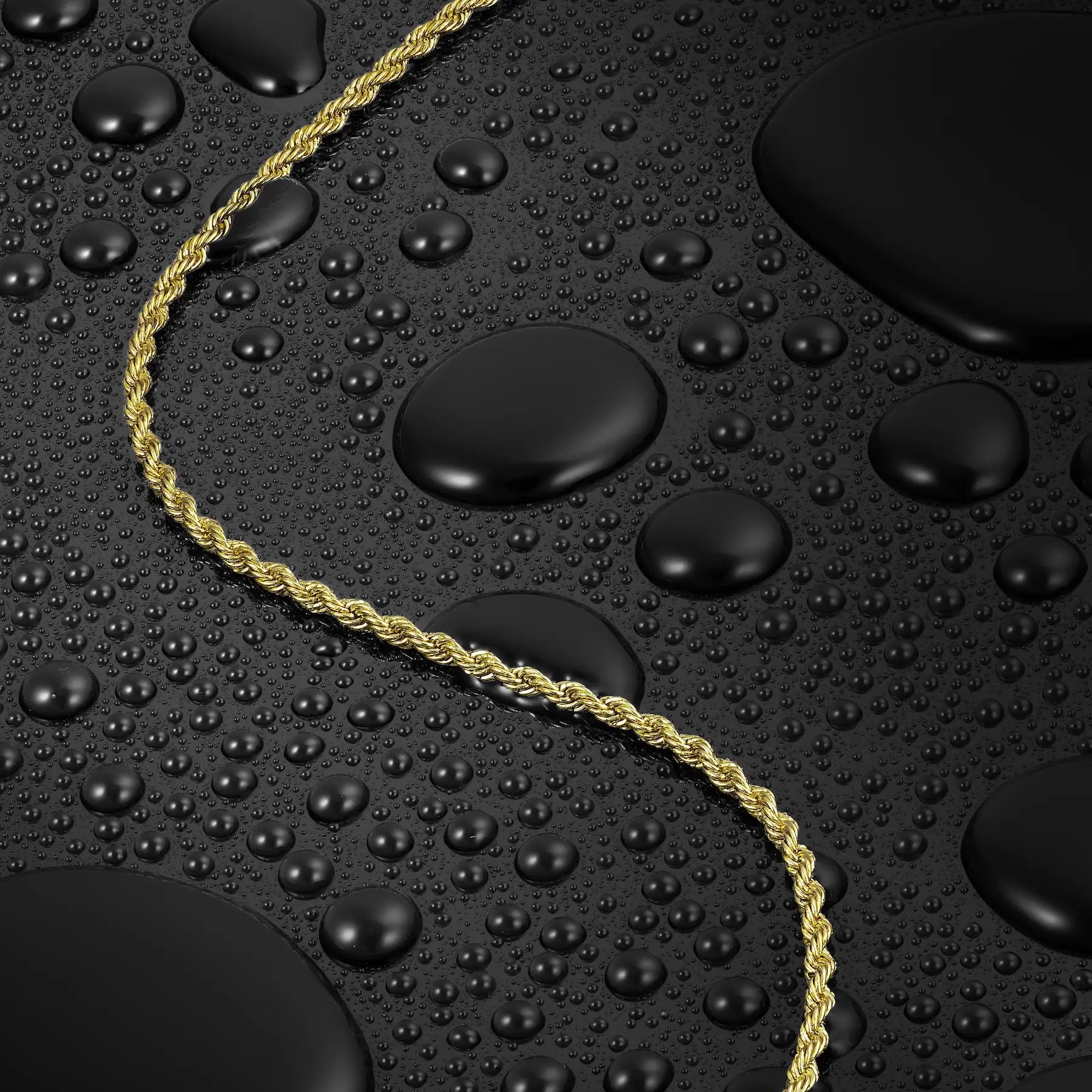Rope Chain Necklace, 2.5MM - 14K Gold - Image 5