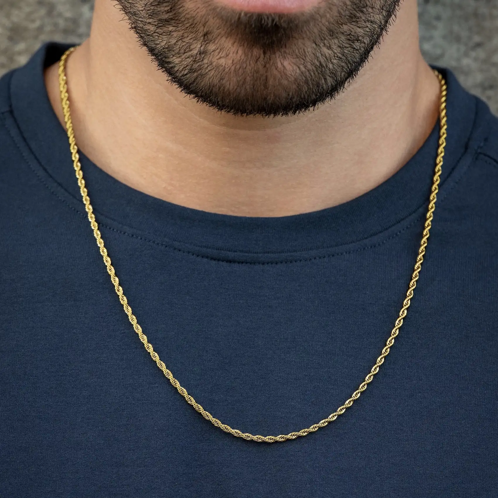 Rope Chain Necklace, 2.5MM - 14K Gold - Image 6