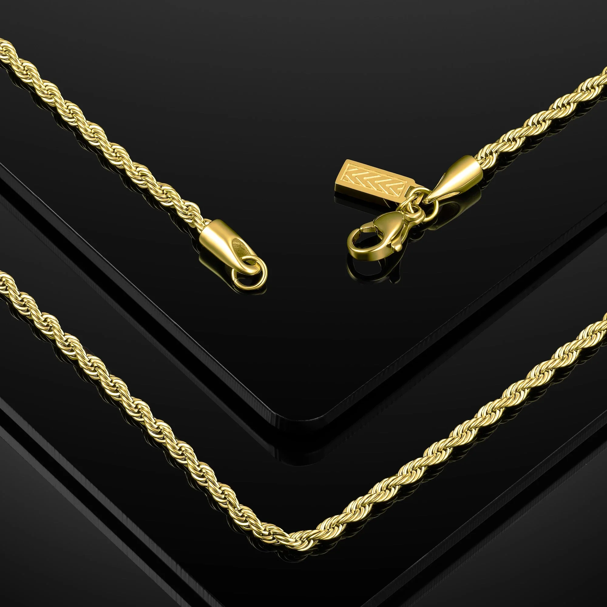 Rope Chain Necklace, 2.5MM - 14K Gold - Image 9