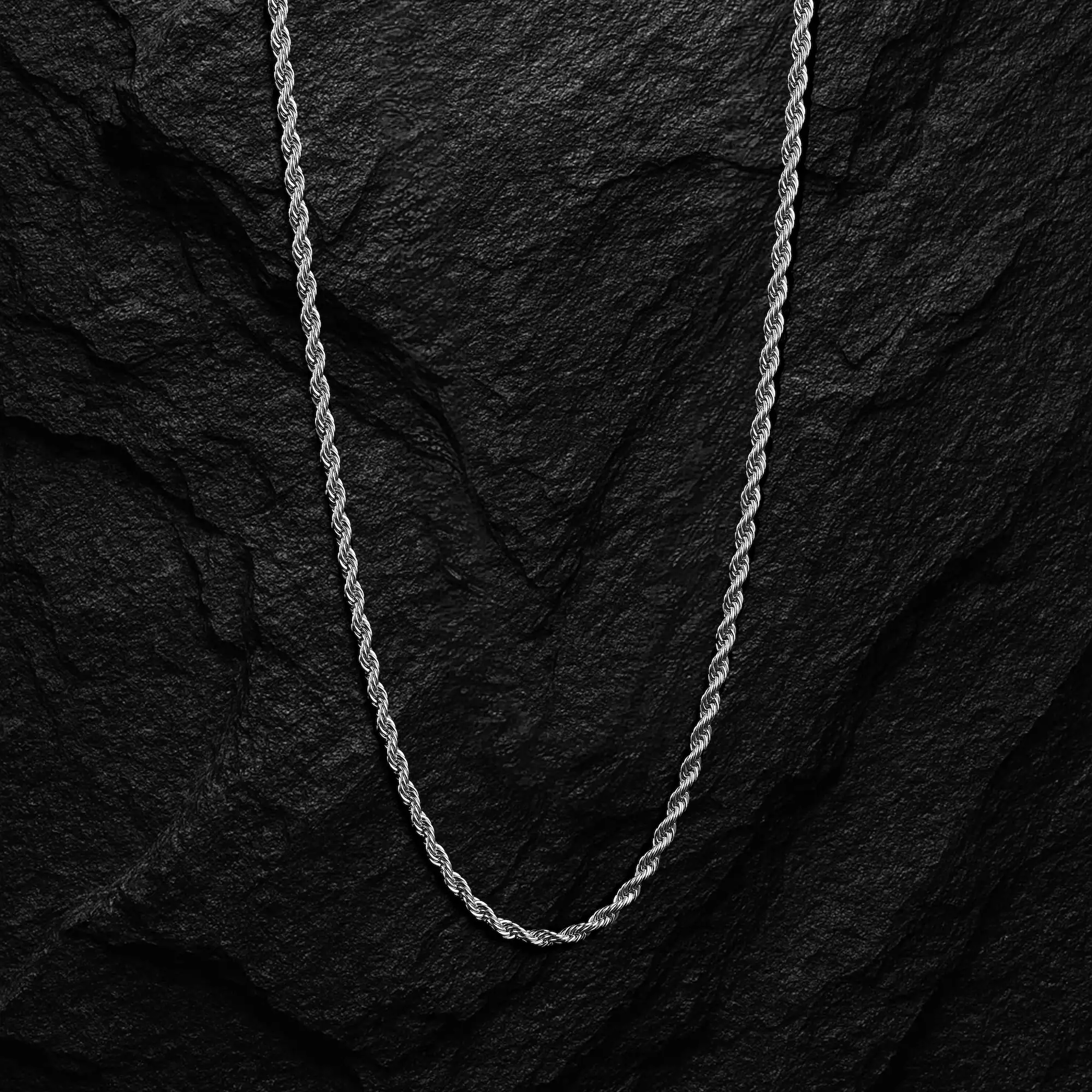 Rope Chain Necklace, 2.5MM - Silver - Image 11