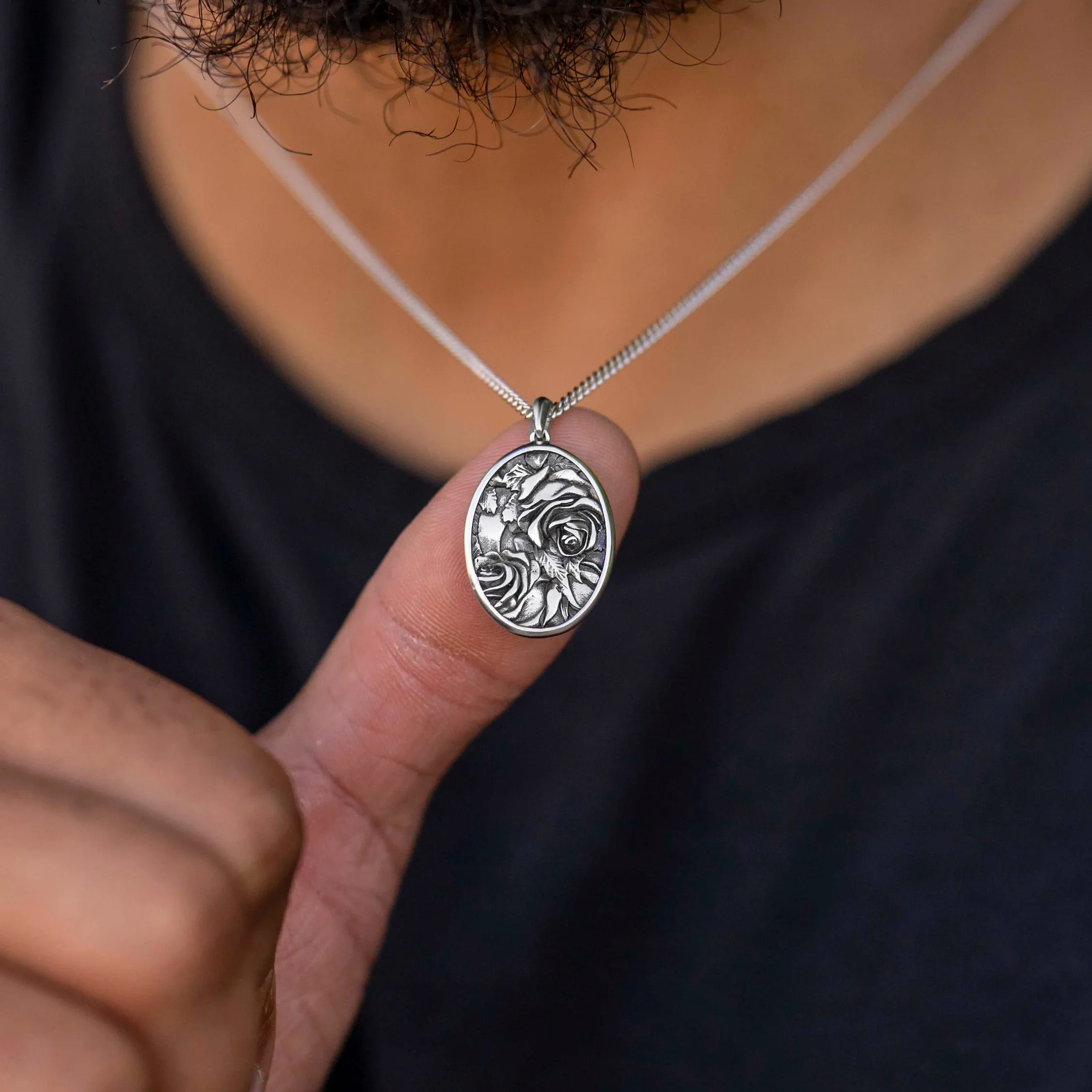 Rose Amulet - Sterling Silver - Image 5