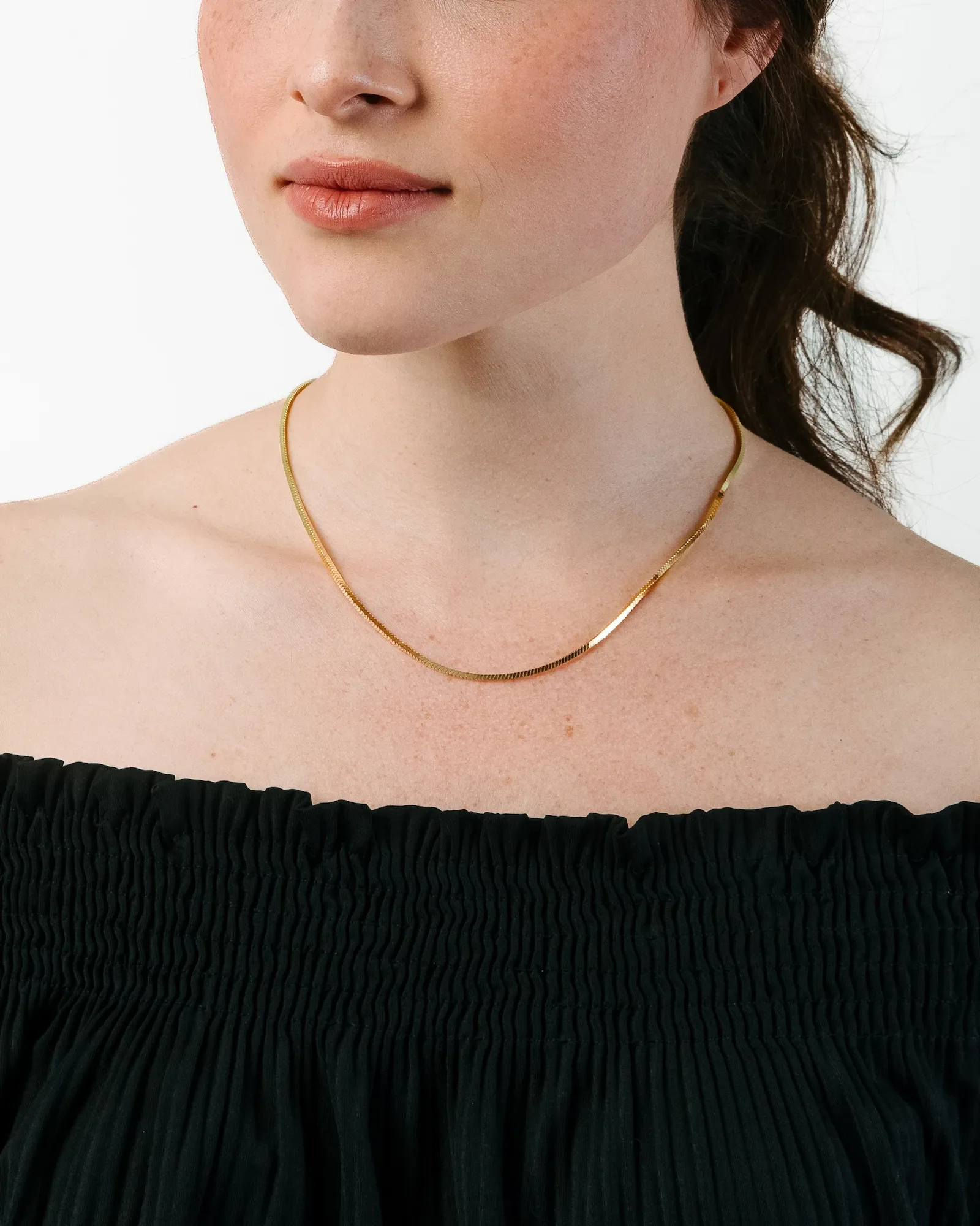 Snake Chain Necklace - Gold - Image 3