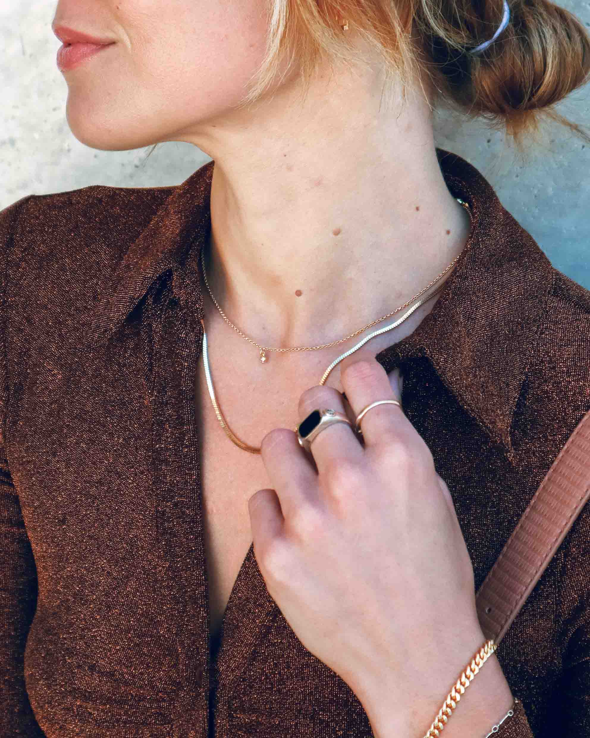 Snake Chain Necklace - Gold - Image 5