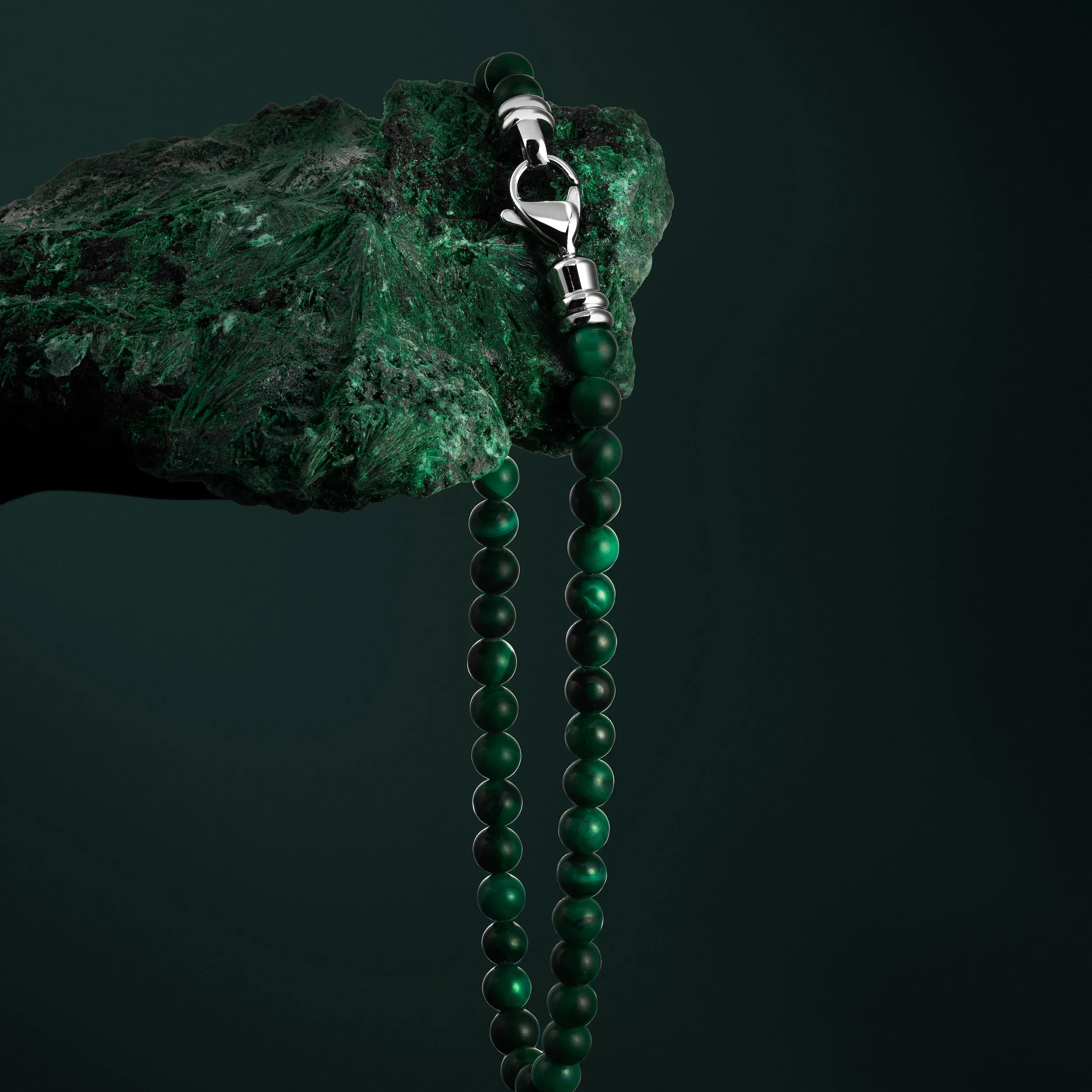 Spiritual Bead Bracelet, 4MM - Malachite - Image 2