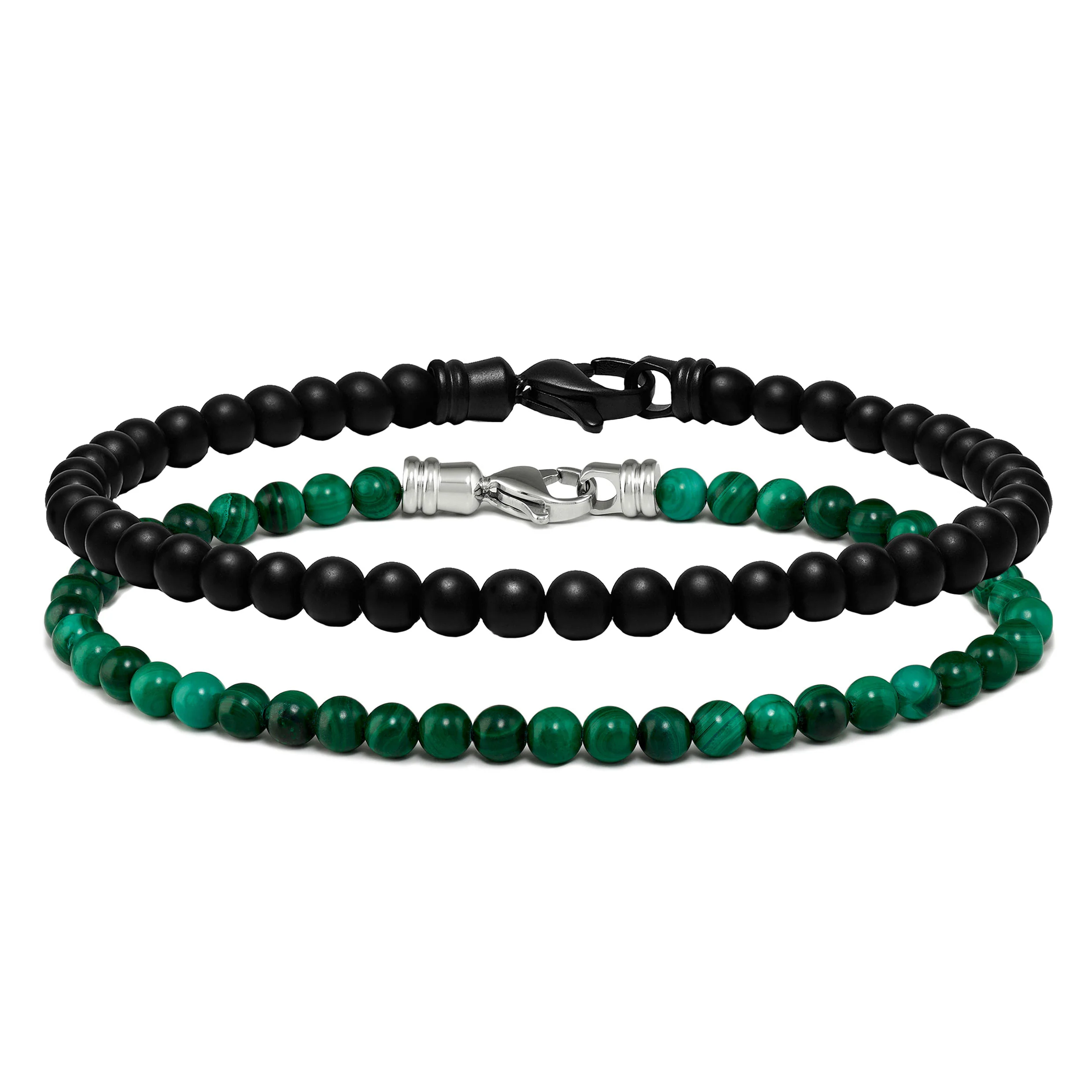 Spiritual Bead Set, 4mm - Malachite & Onyx