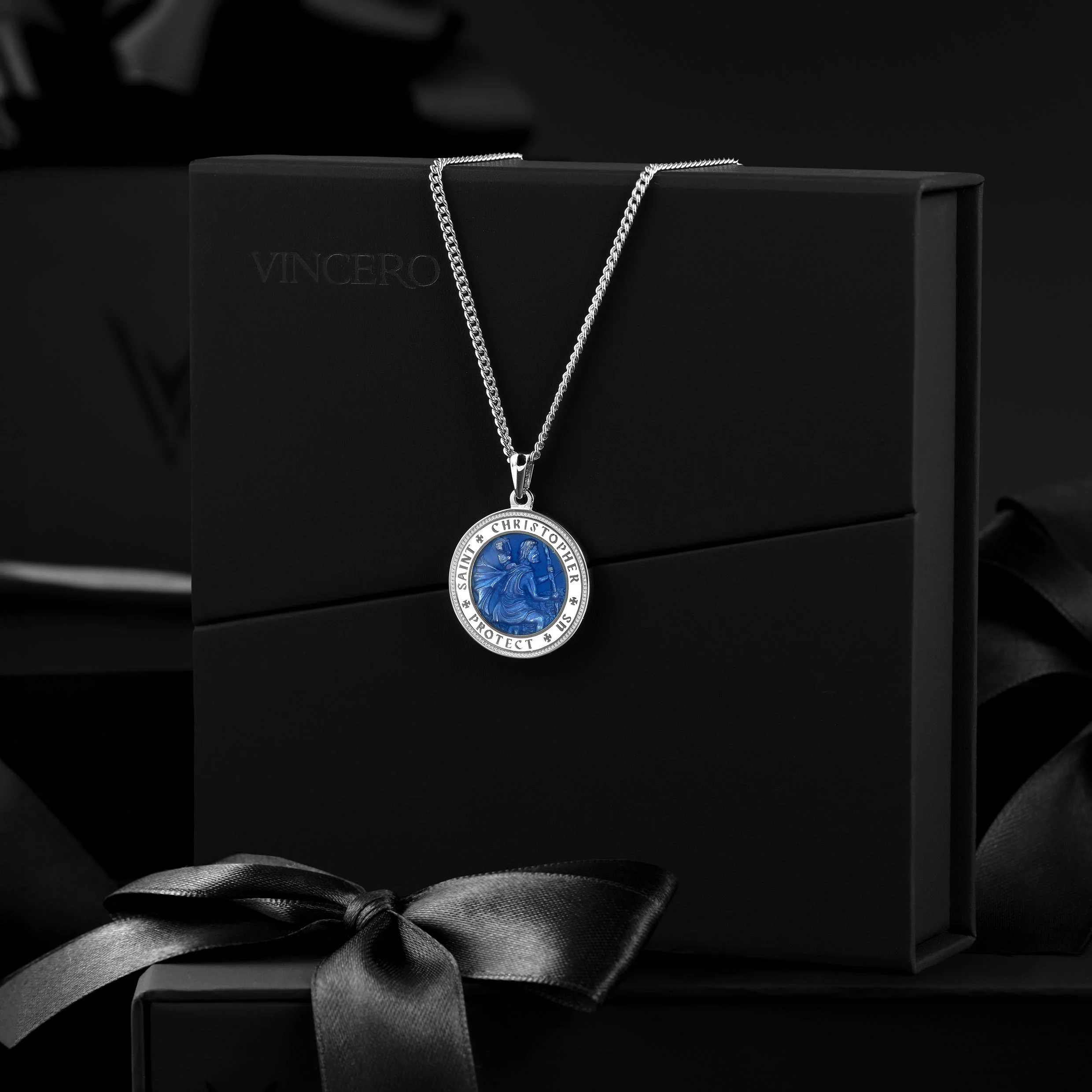 St. Christopher Pendant - Sapphire Blue - Image 10