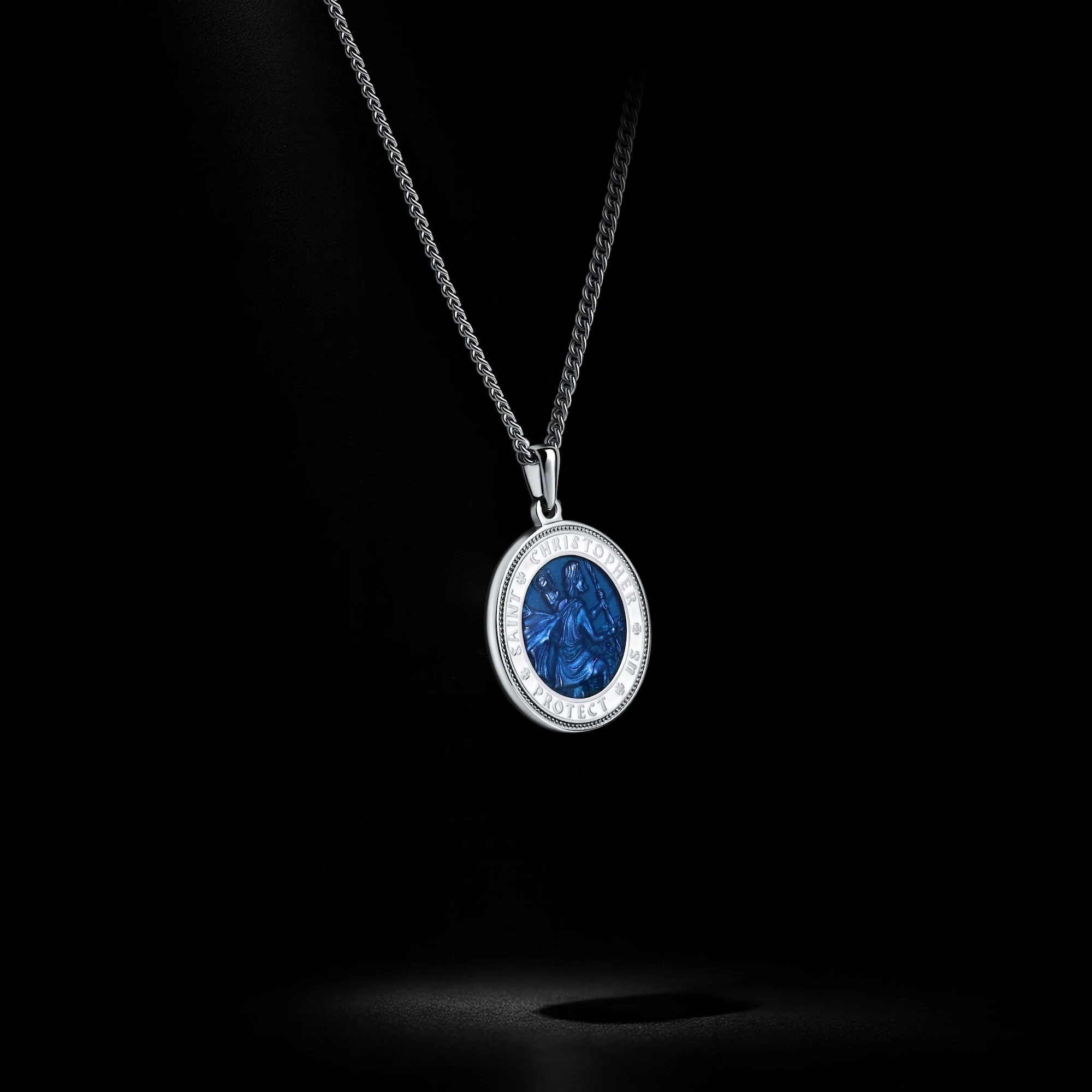 St. Christopher Pendant - Sapphire Blue - Image 4
