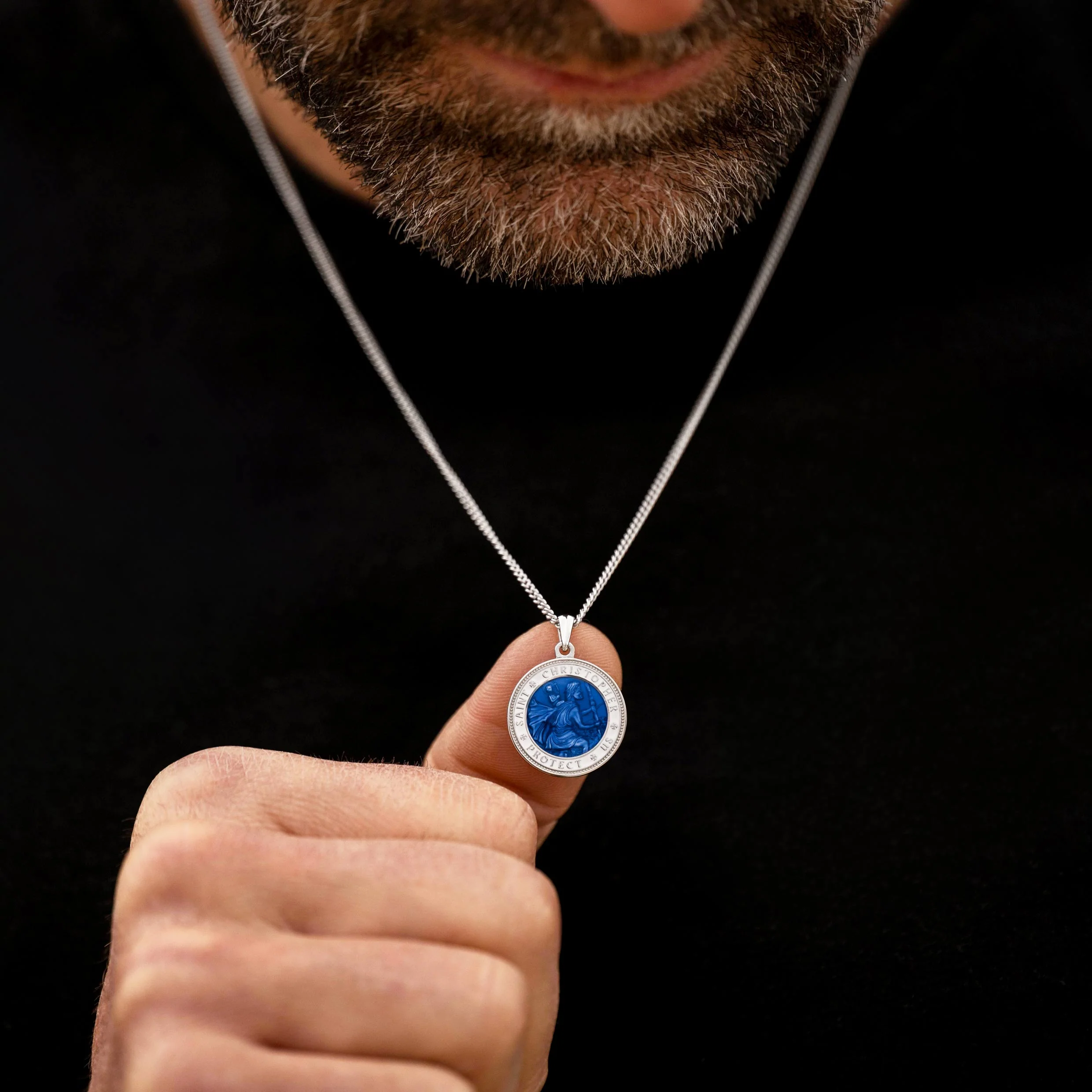 St. Christopher Pendant - Sapphire Blue - Image 8