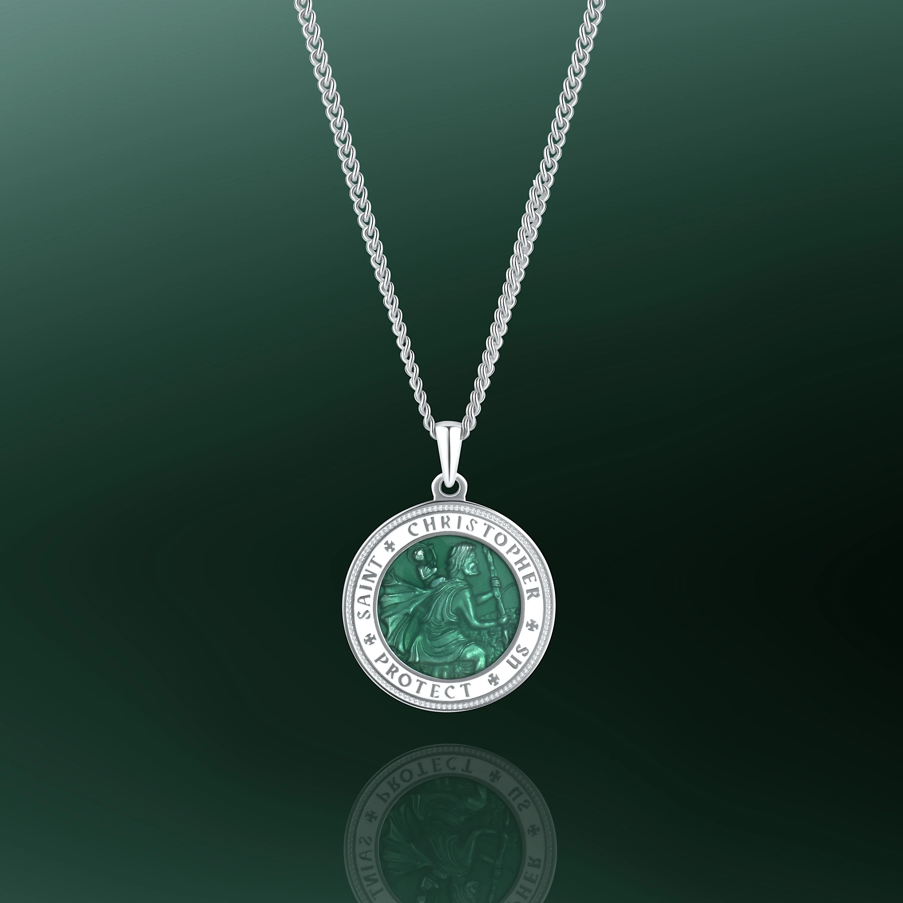 St. Christopher Pendant - Emerald Green - Image 10