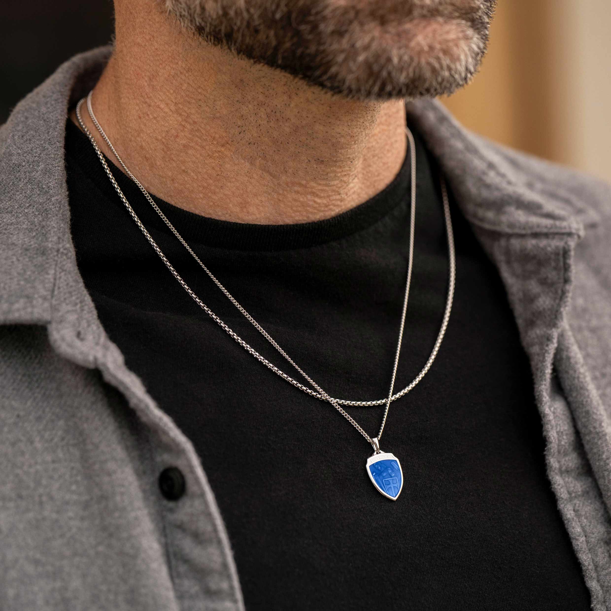 St. Michael Amulet - Sapphire Blue - Image 5