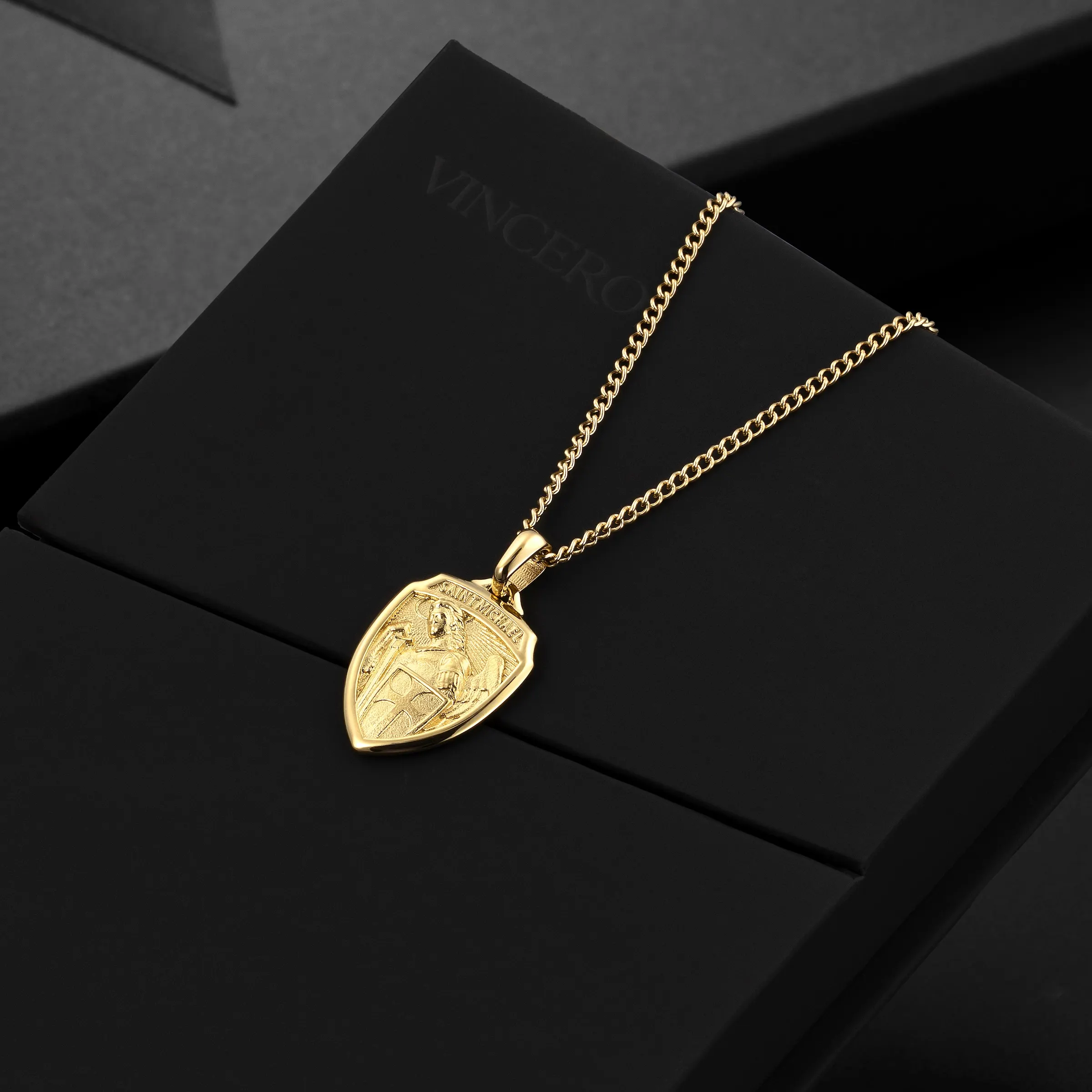 St. Michael Amulet - 14K Gold - Image 6