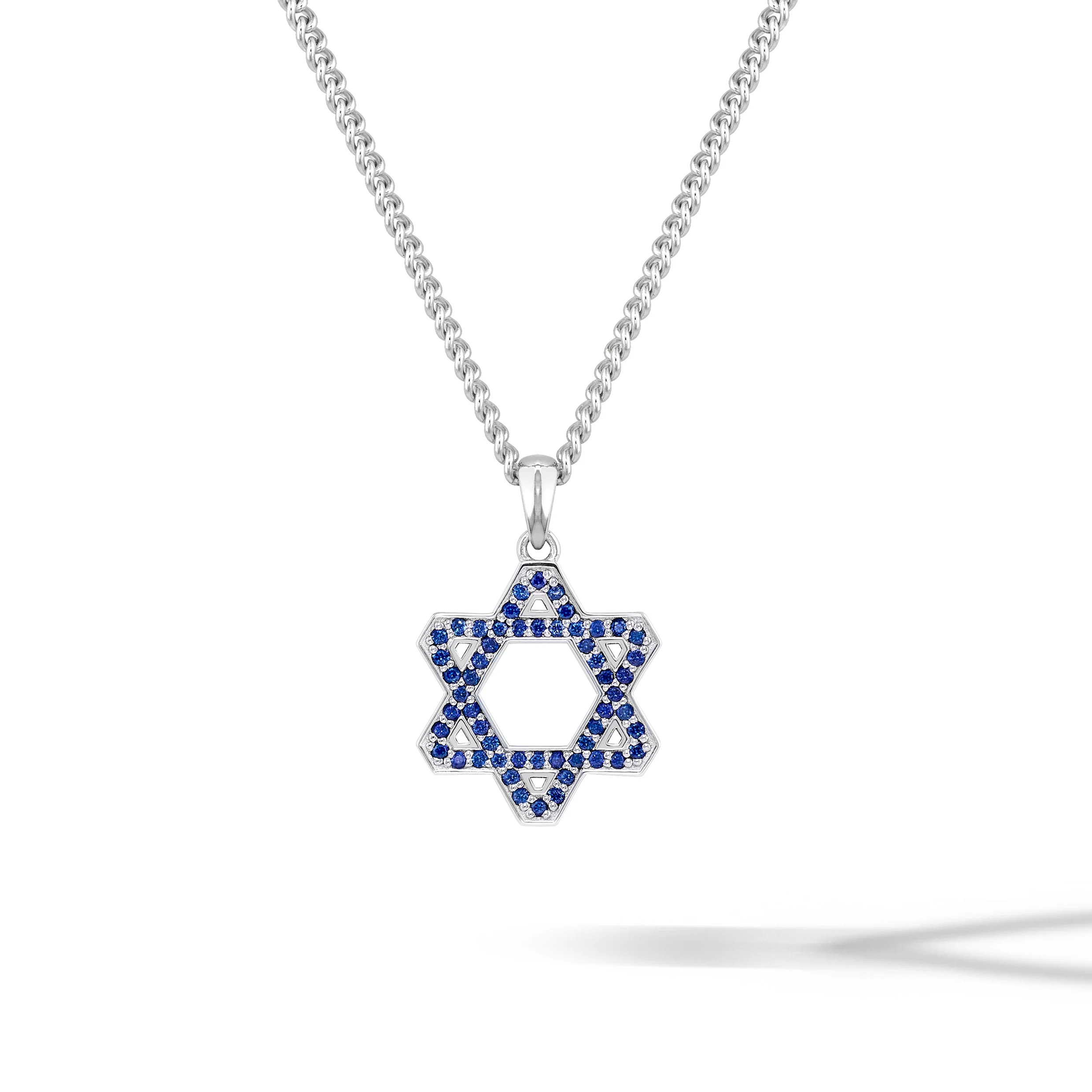 Star Of David Pendant - Sapphire