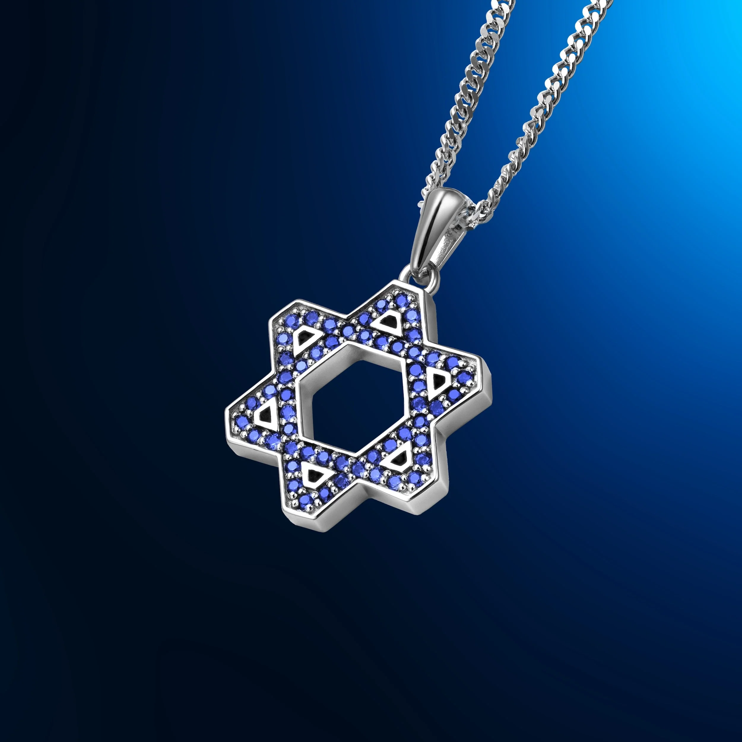 Star Of David Pendant - Sapphire - Image 3