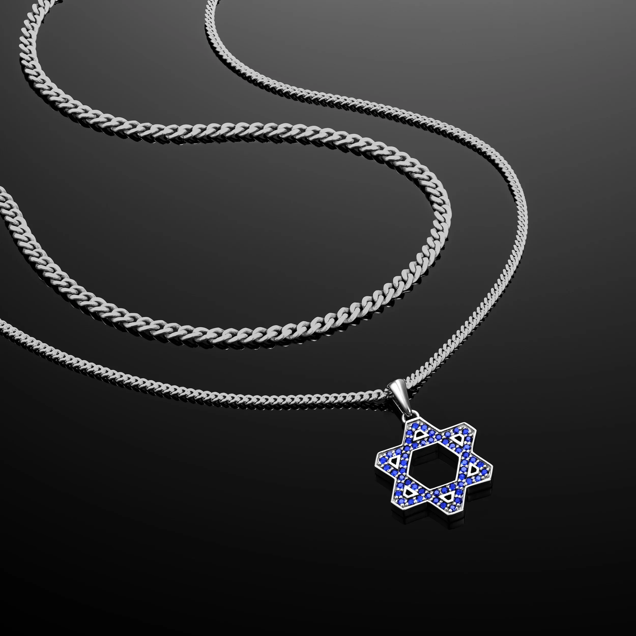 Star Of David Pendant - Sapphire - Image 4