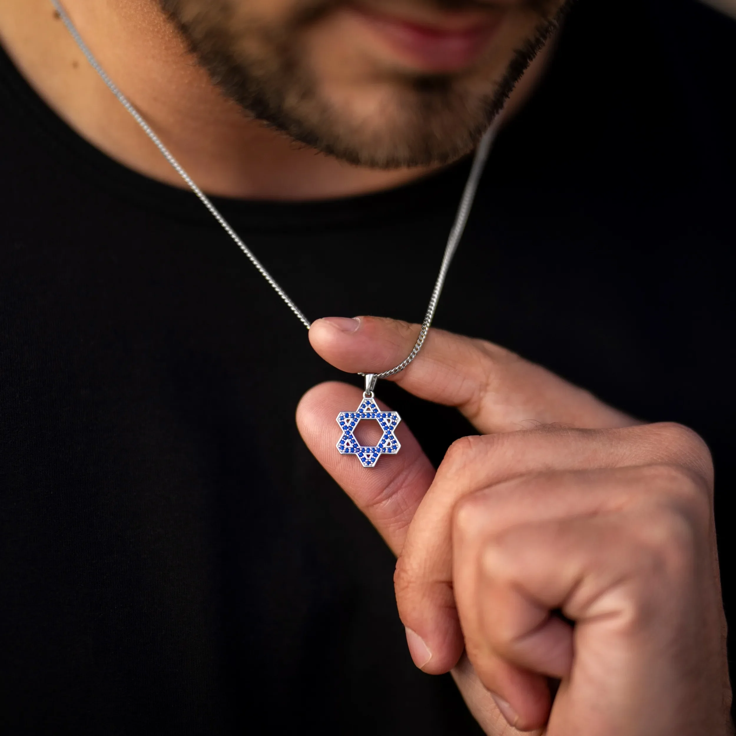 Star Of David Pendant - Sapphire - Image 9