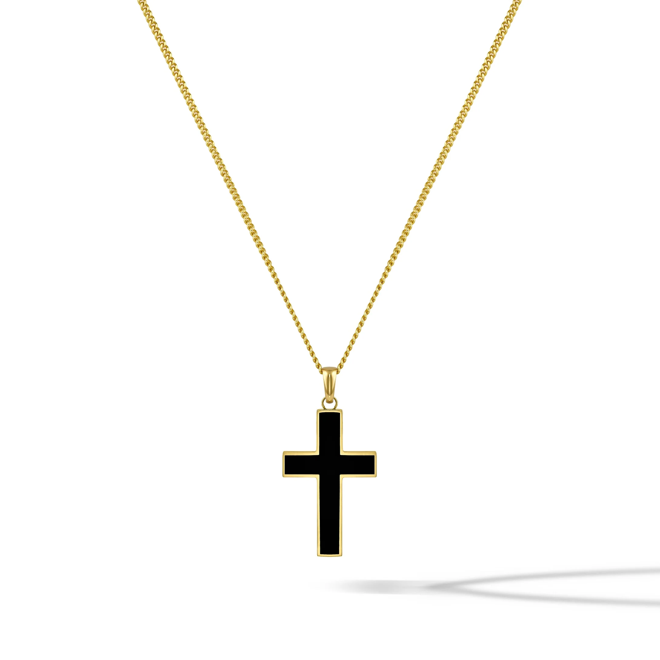 Stone Cross (Large) - 14K Gold Onyx - Image 11