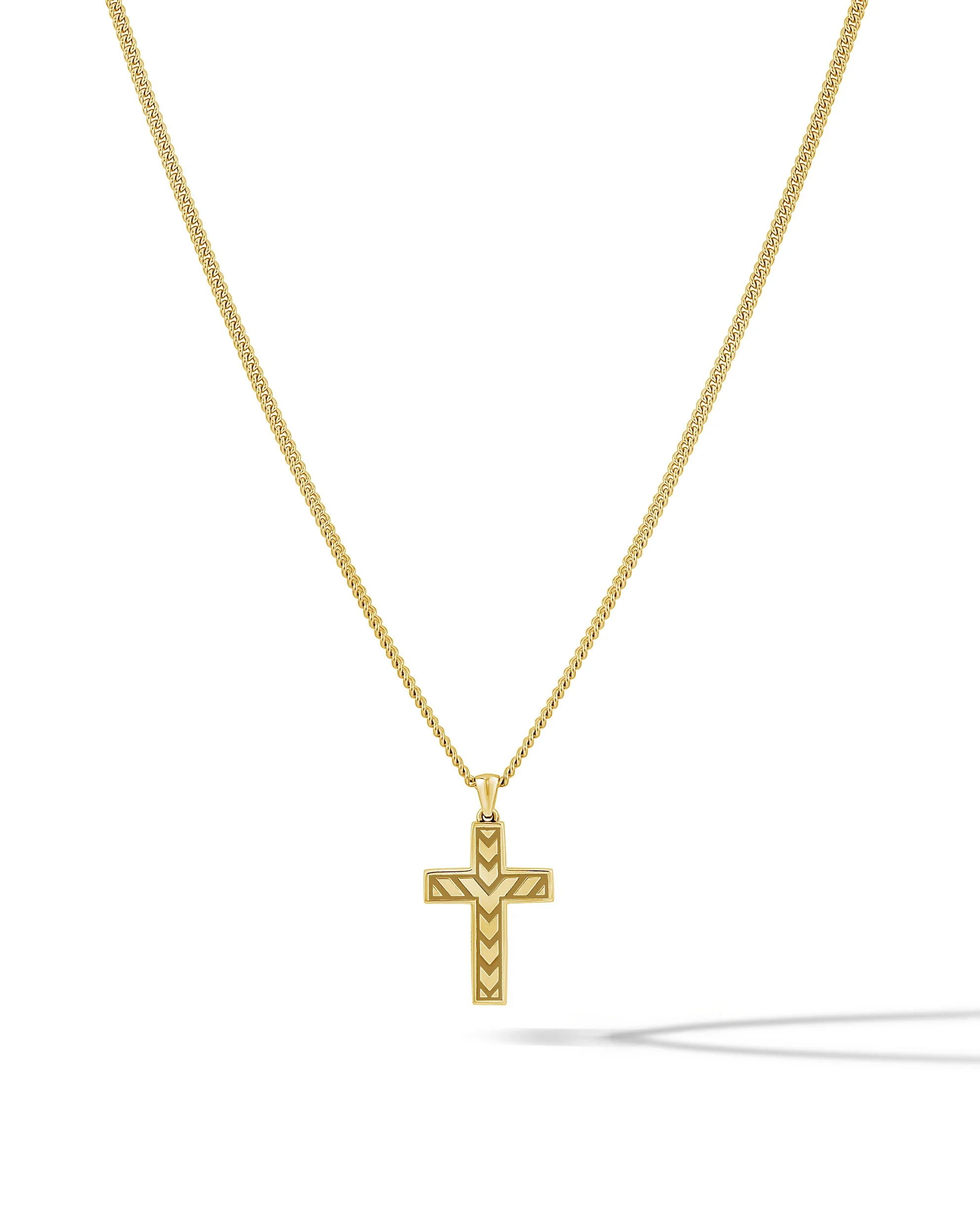 Stone Cross Pendant -  14K Gold Onyx - Image 8
