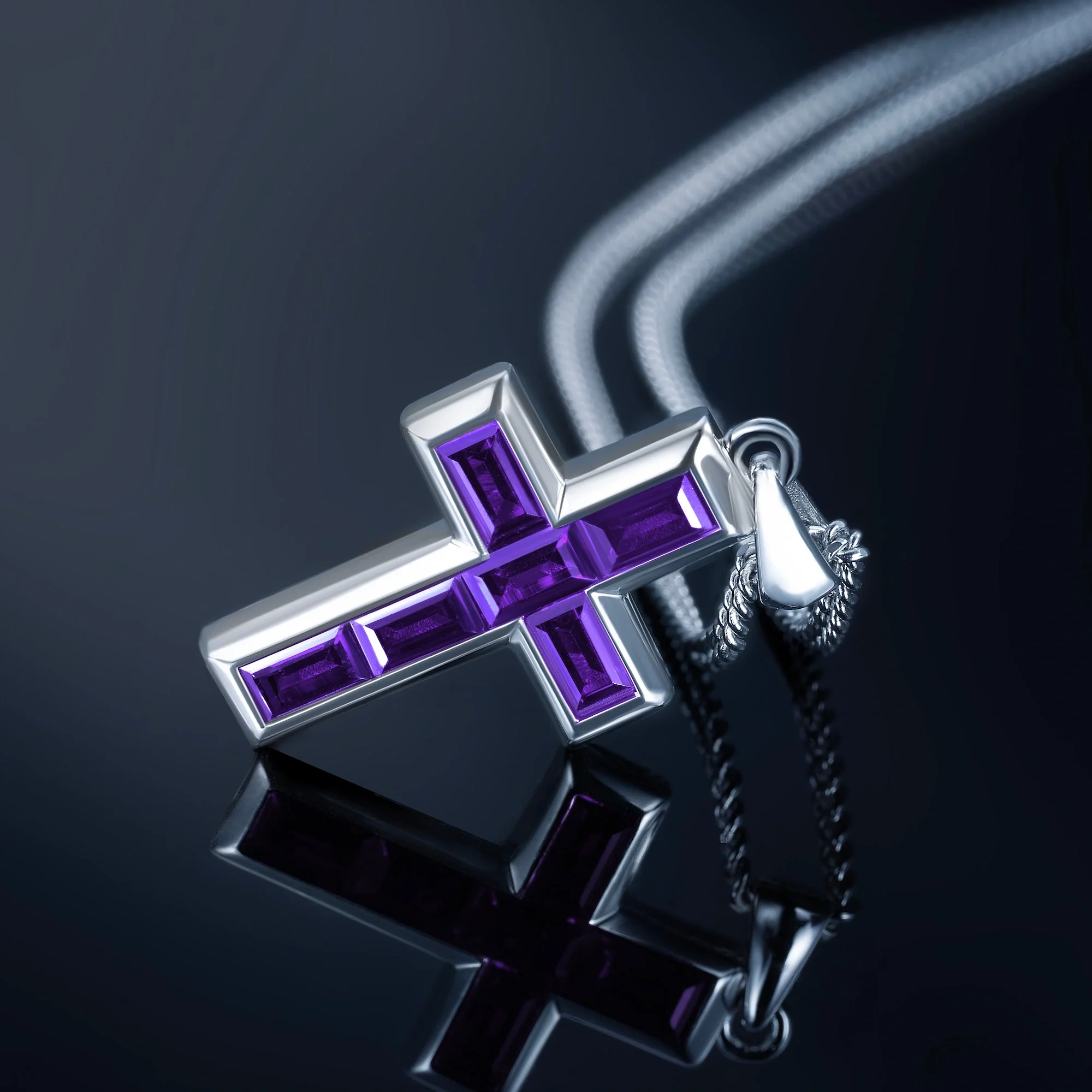 Gemstone Cross Pendant - Amethyst - Image 10