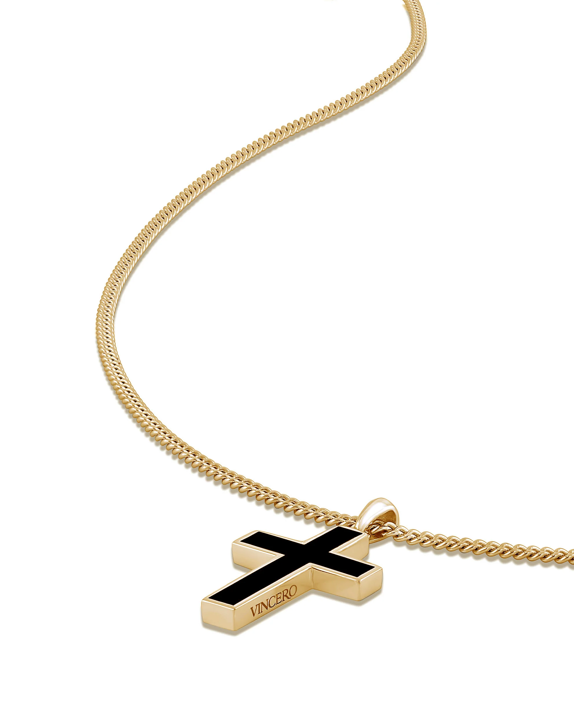 Stone Cross Pendant - Gold Set - Image 3