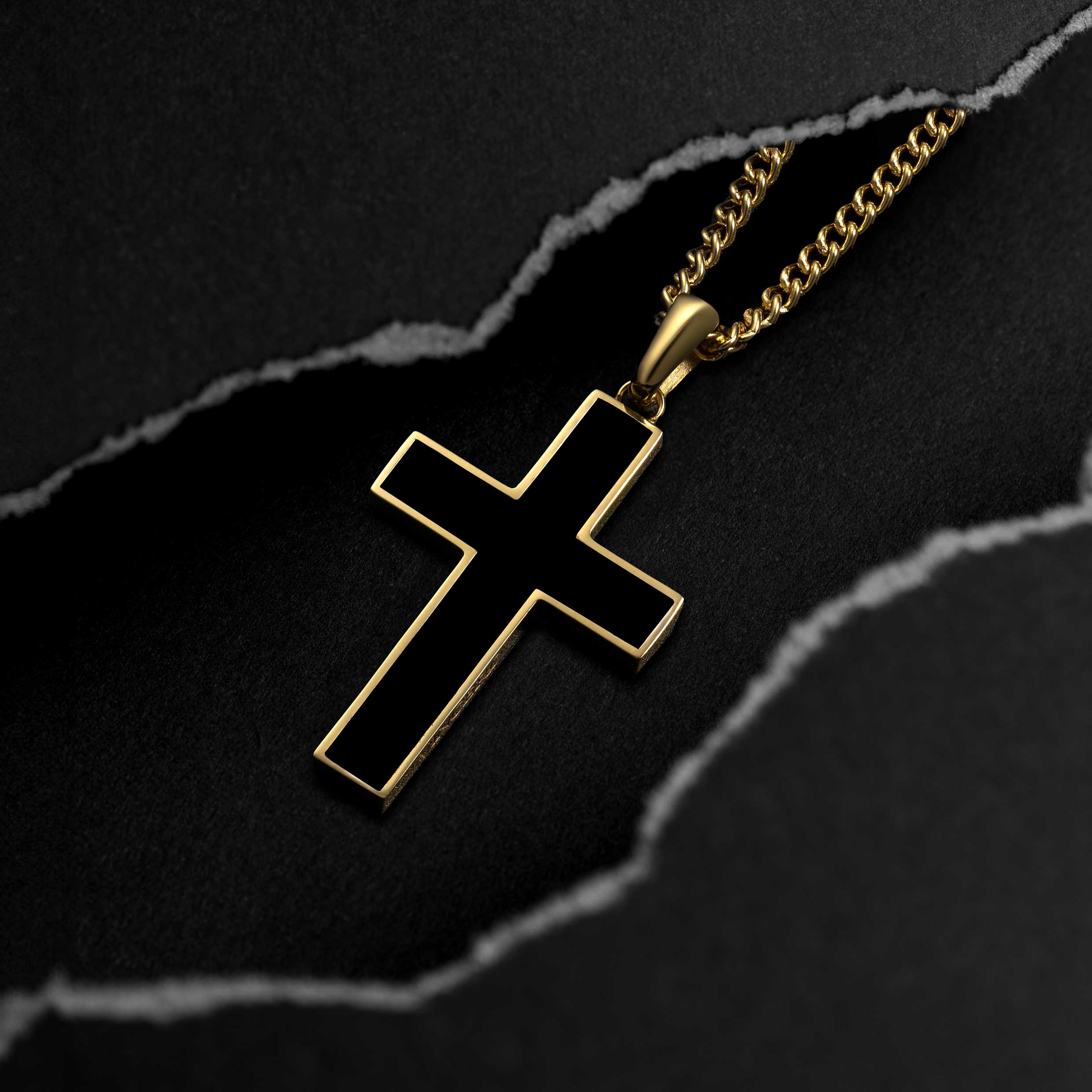 Stone Cross (Large) - Gold Set - Image 2