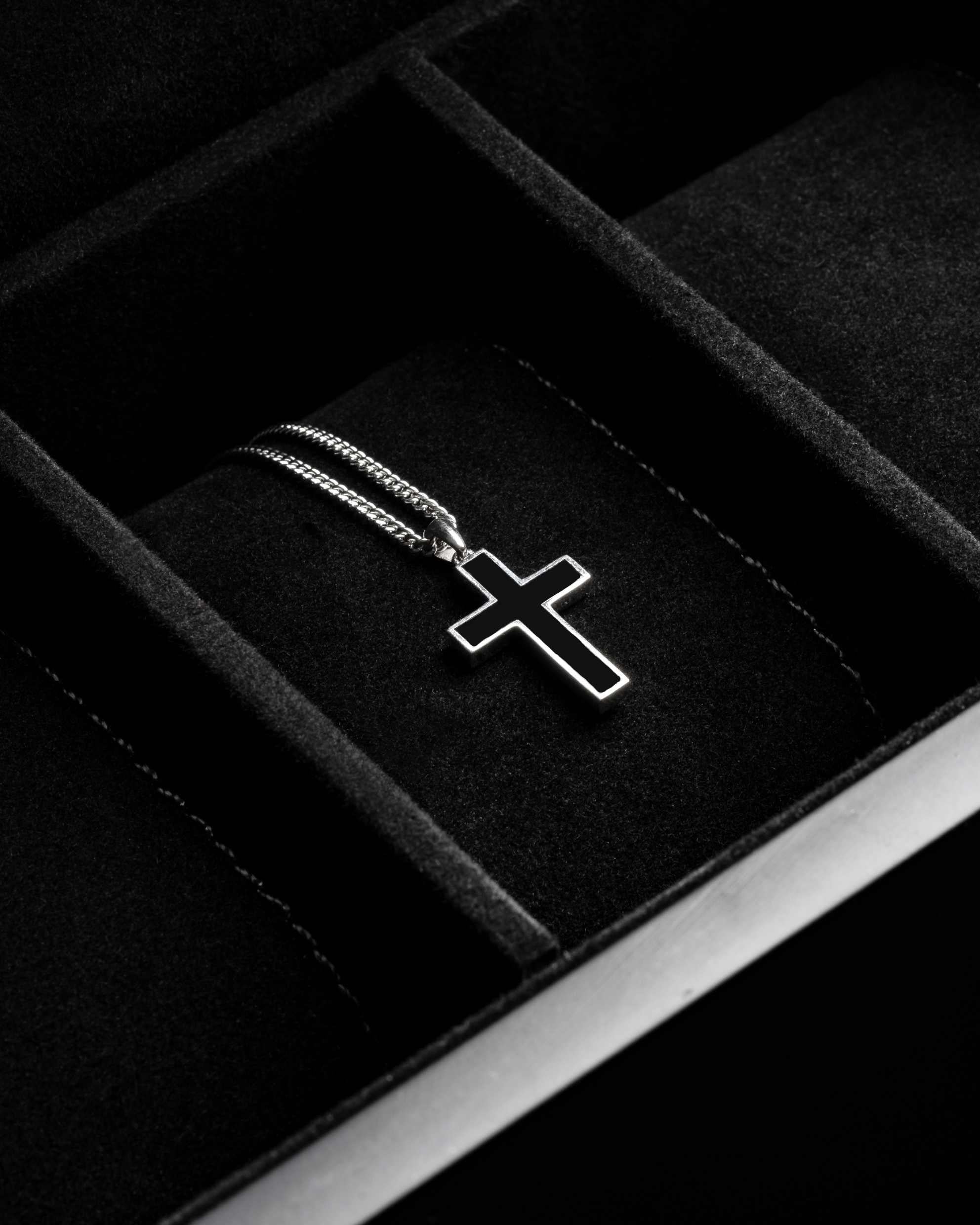 Stone Cross Pendant - Sterling Silver Set - Image 7
