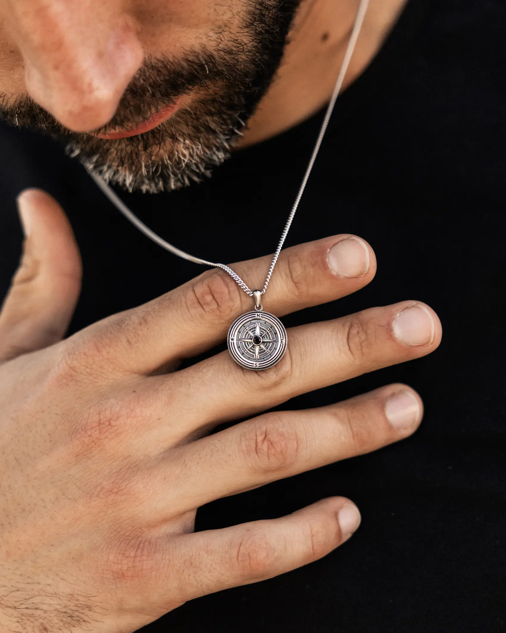 Compass Pendant - Sterling Silver - Image 4