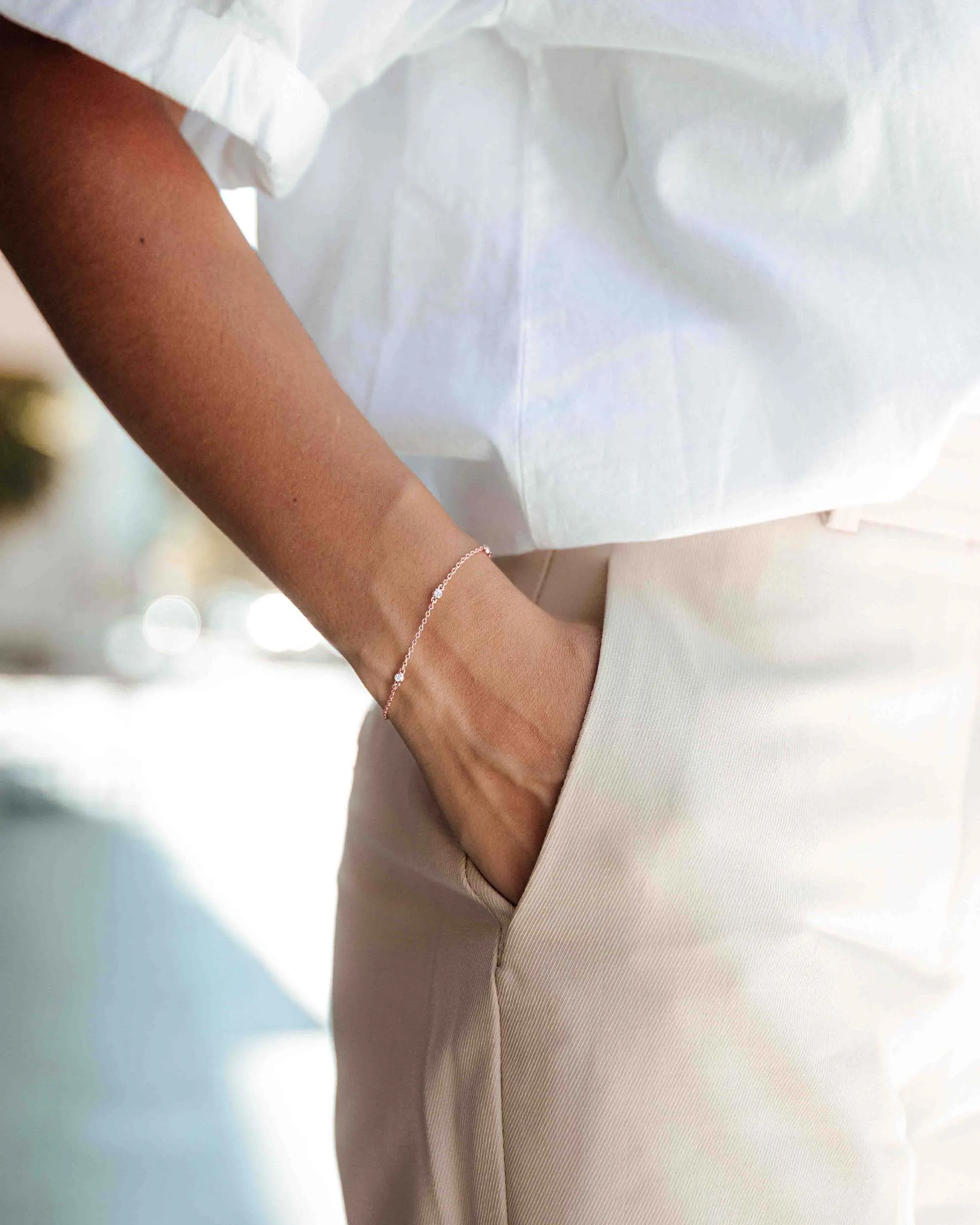 The Sapphire Trio Bracelet - Rose Gold - Image 8