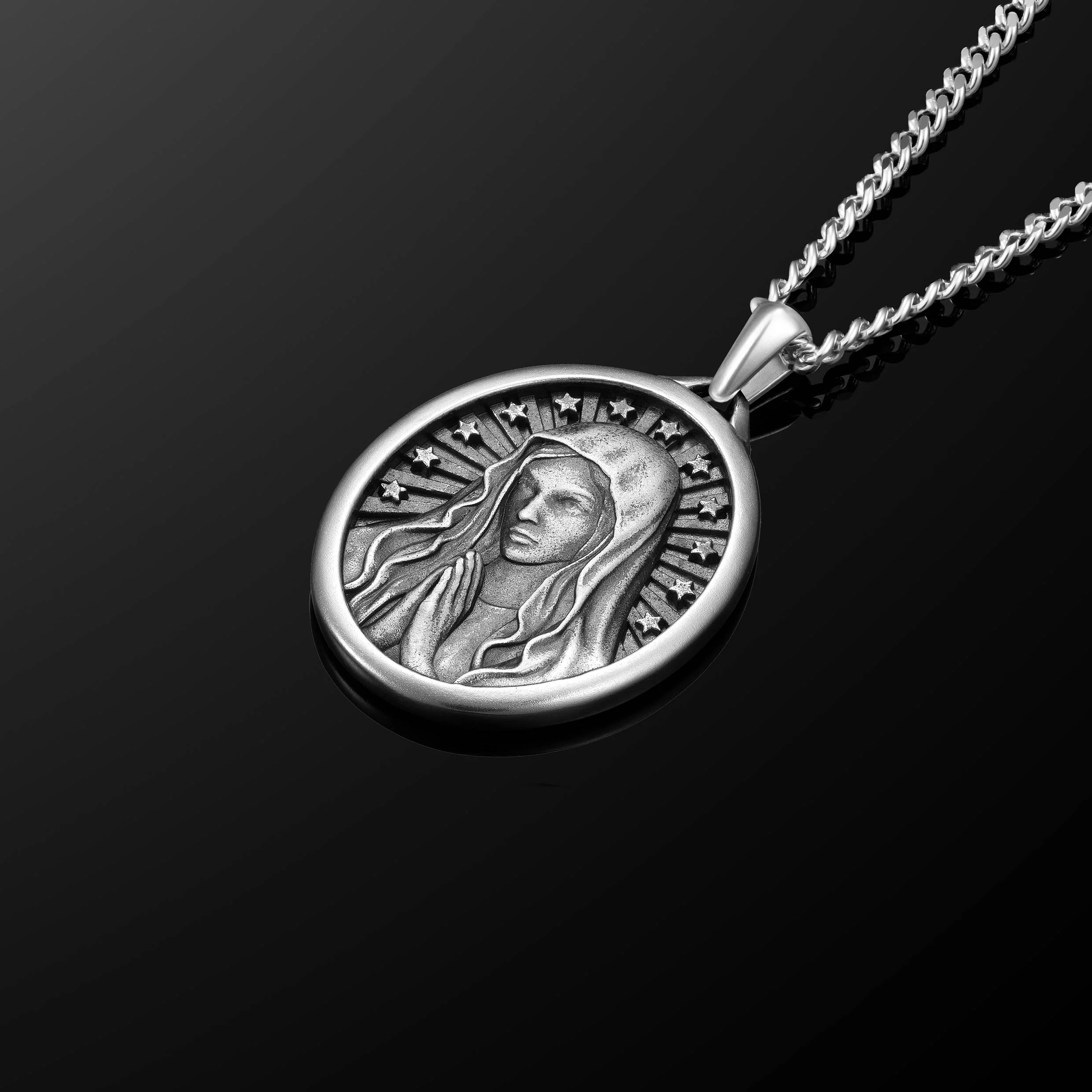 Virgin Mary Pendant - Sterling Silver - Image 3